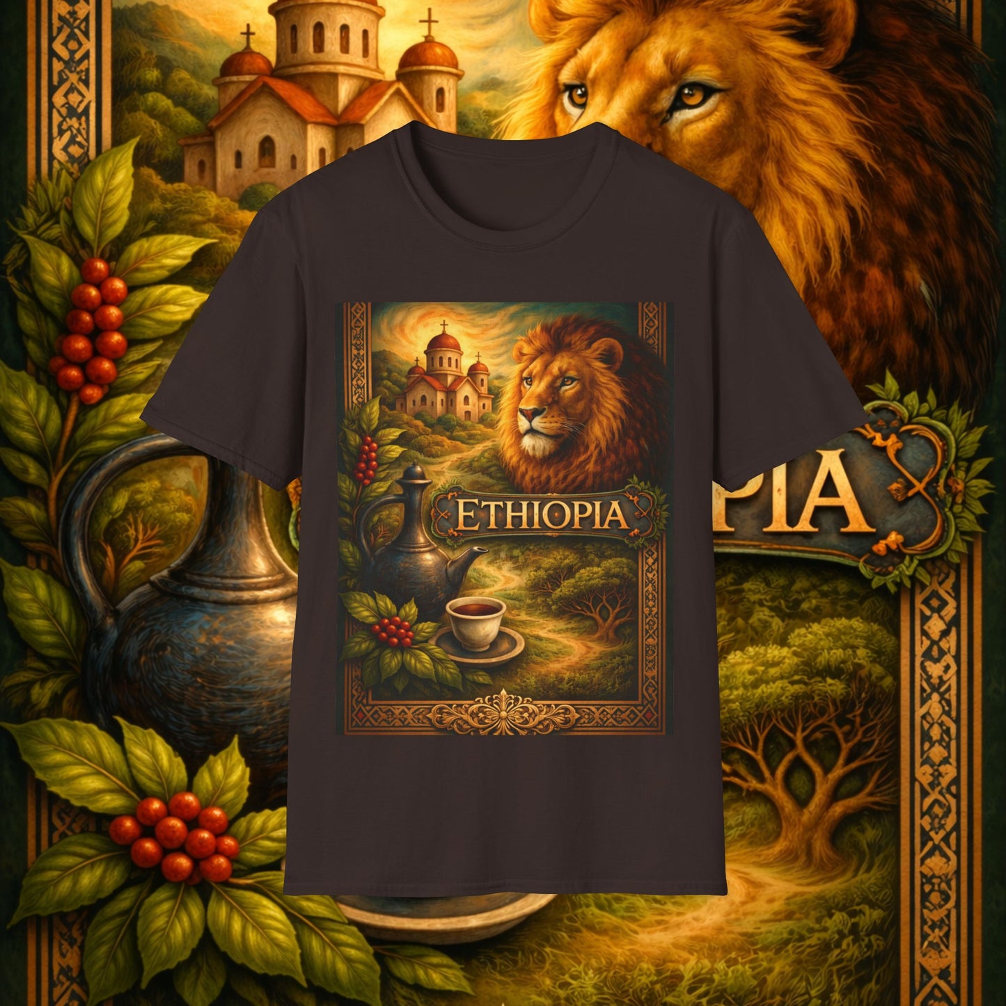 "Camiseta Etiopía Tierra sagrada y alma ancestral"