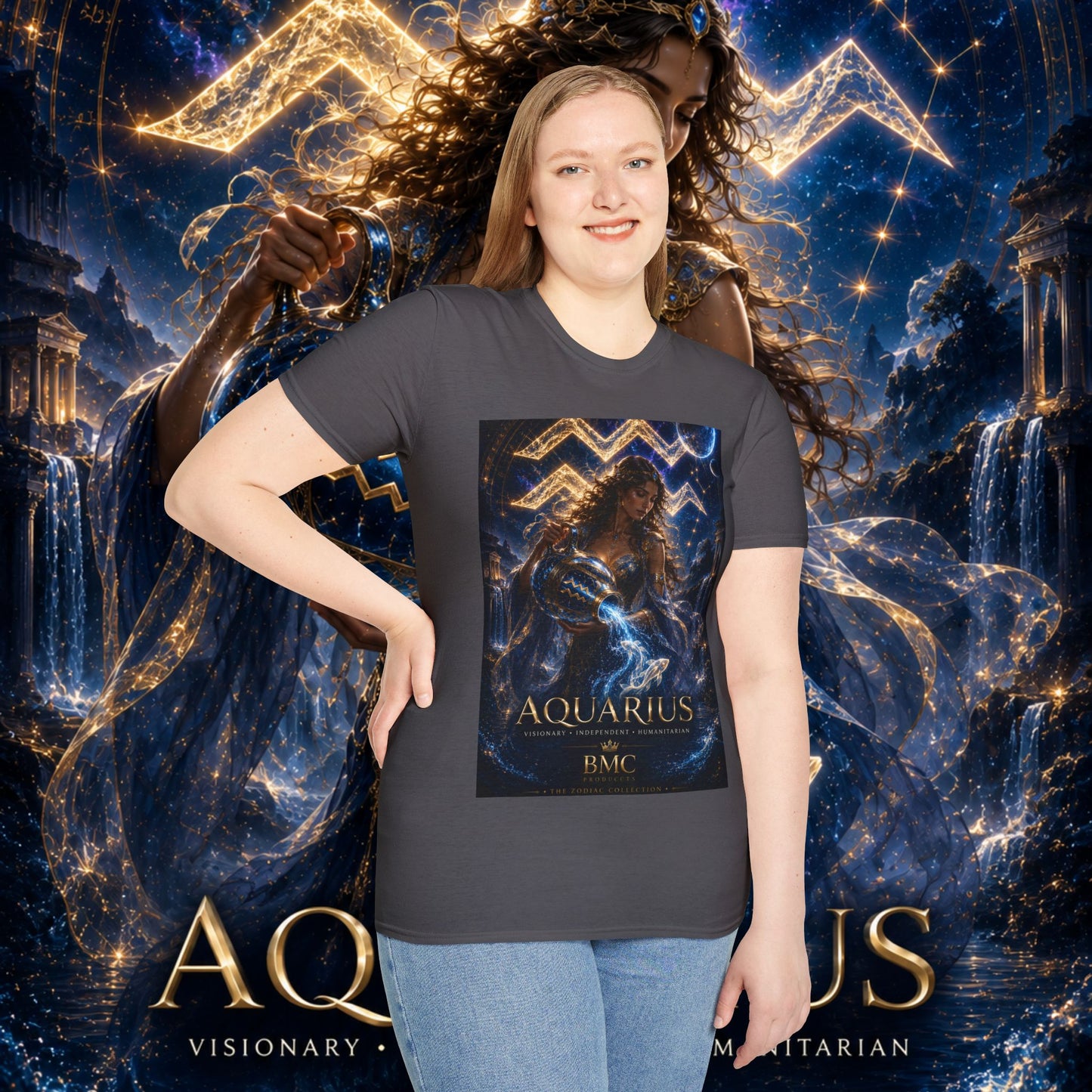 "Camiseta ♒ ACUARIO M– La Visionaria del Cielo y el Agua"