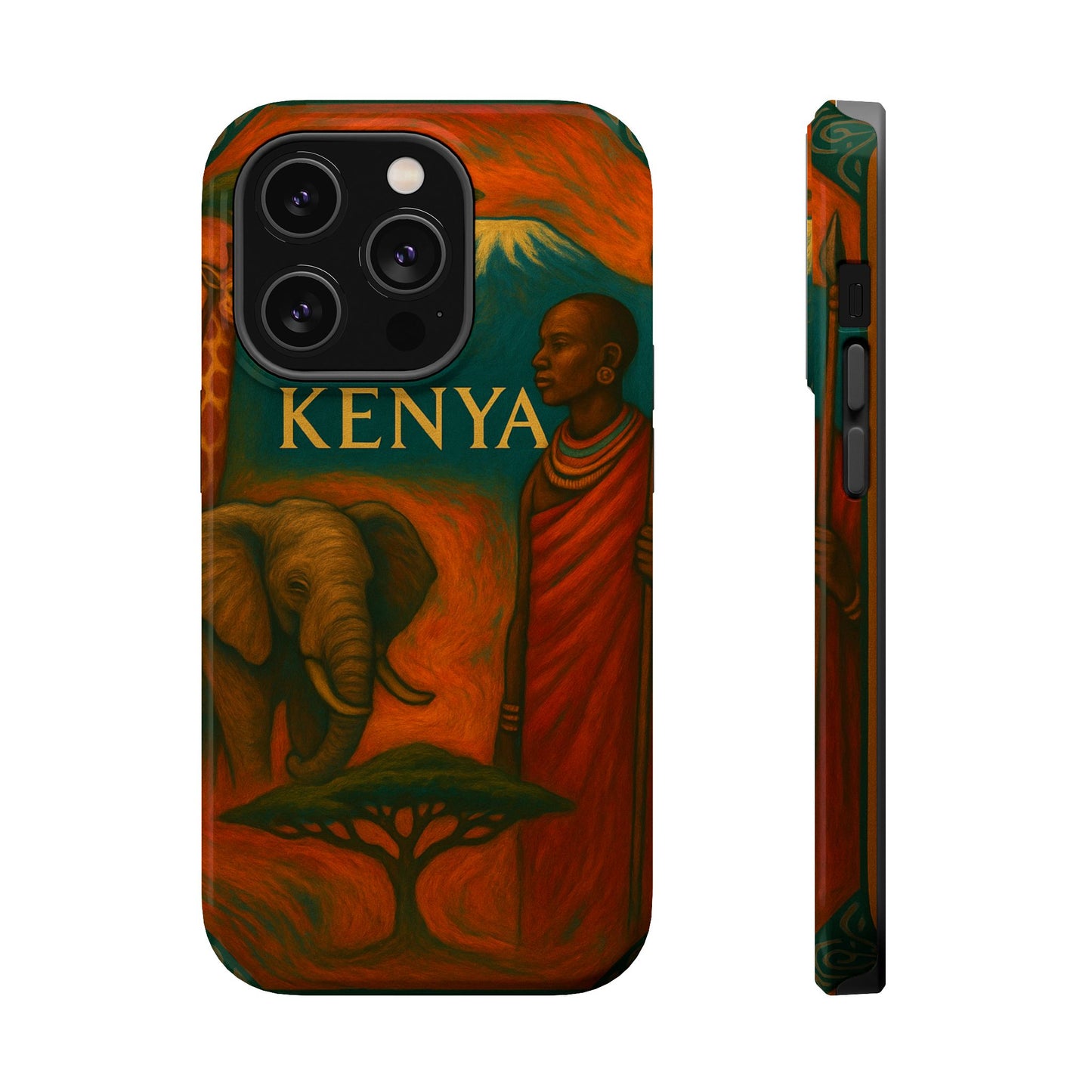 "Funda Magnética Reforzada Magnética Reforzada Kenia: Aventura Salvaje y Tierra de Horizontes Infinitos 🦁🌄🏕️"