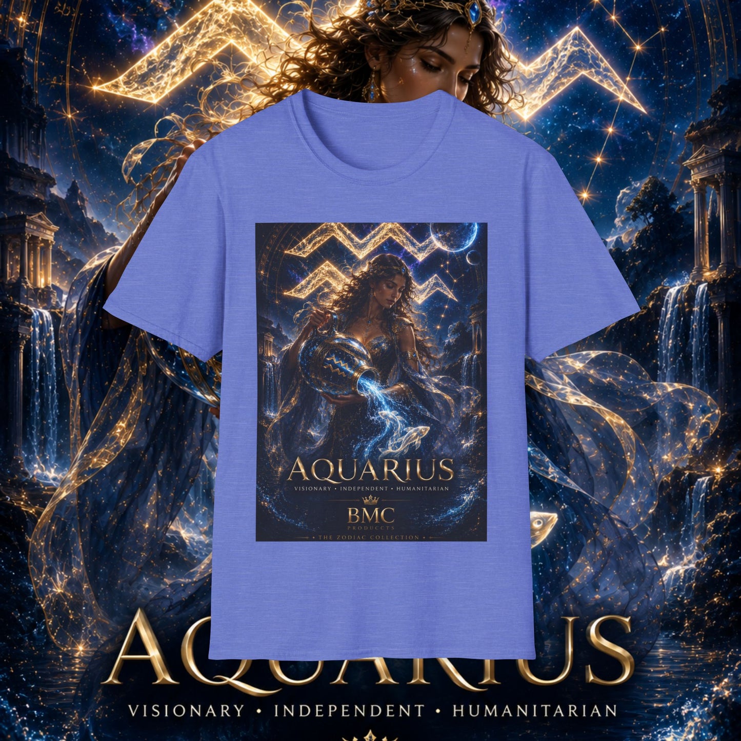 "Camiseta ♒ ACUARIO M– La Visionaria del Cielo y el Agua"