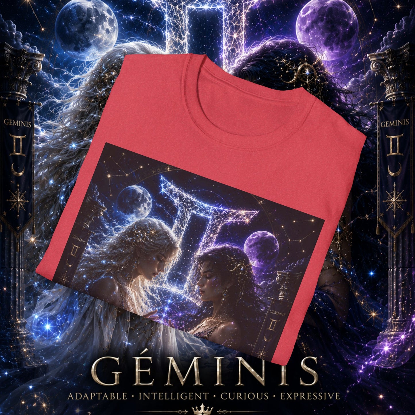 "Camiseta ♊ Géminis M — Reflejo del alma dividida"