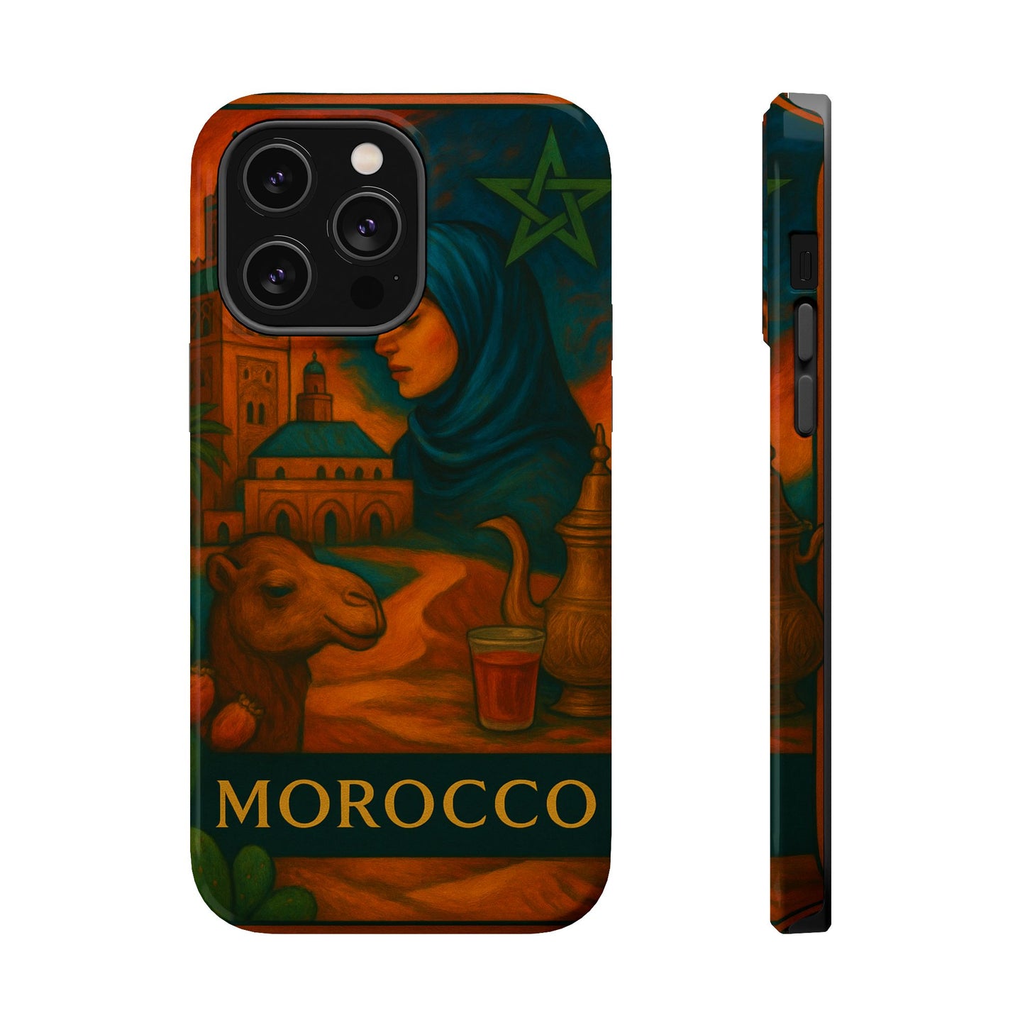 "Funda Magnética Reforzada Magnética Reforzada Marruecos: Magia del Desierto y Ciudades de Mil Colores 🐪🏜️🕌"