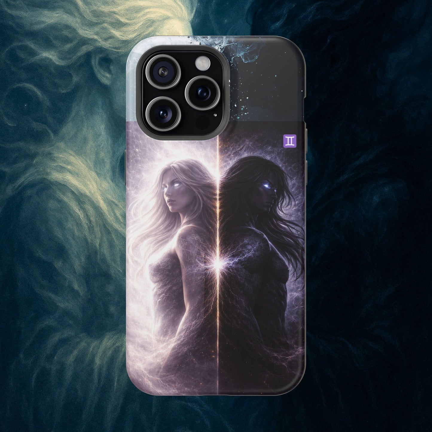 "Funda Magnética Reforzada♊ Géminis — Reflejo del alma dividida"