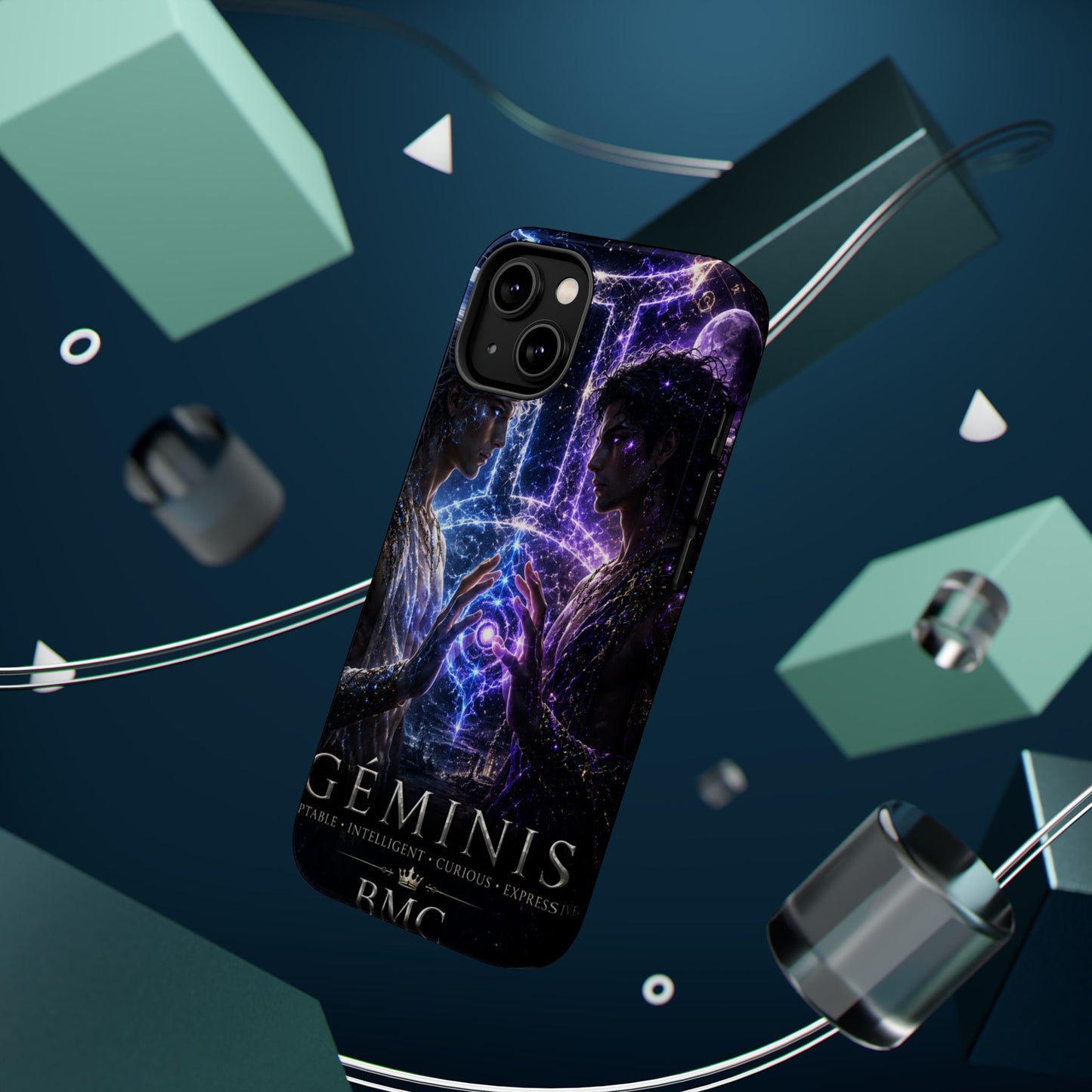 "Funda Magnética Reforzada♊ Géminis — Reflejo del alma dividida"