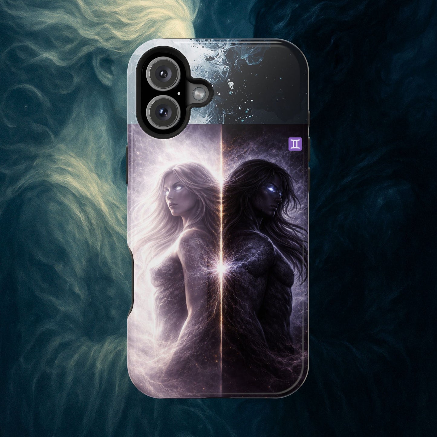"Funda Magnética Reforzada♊ Géminis — Reflejo del alma dividida"