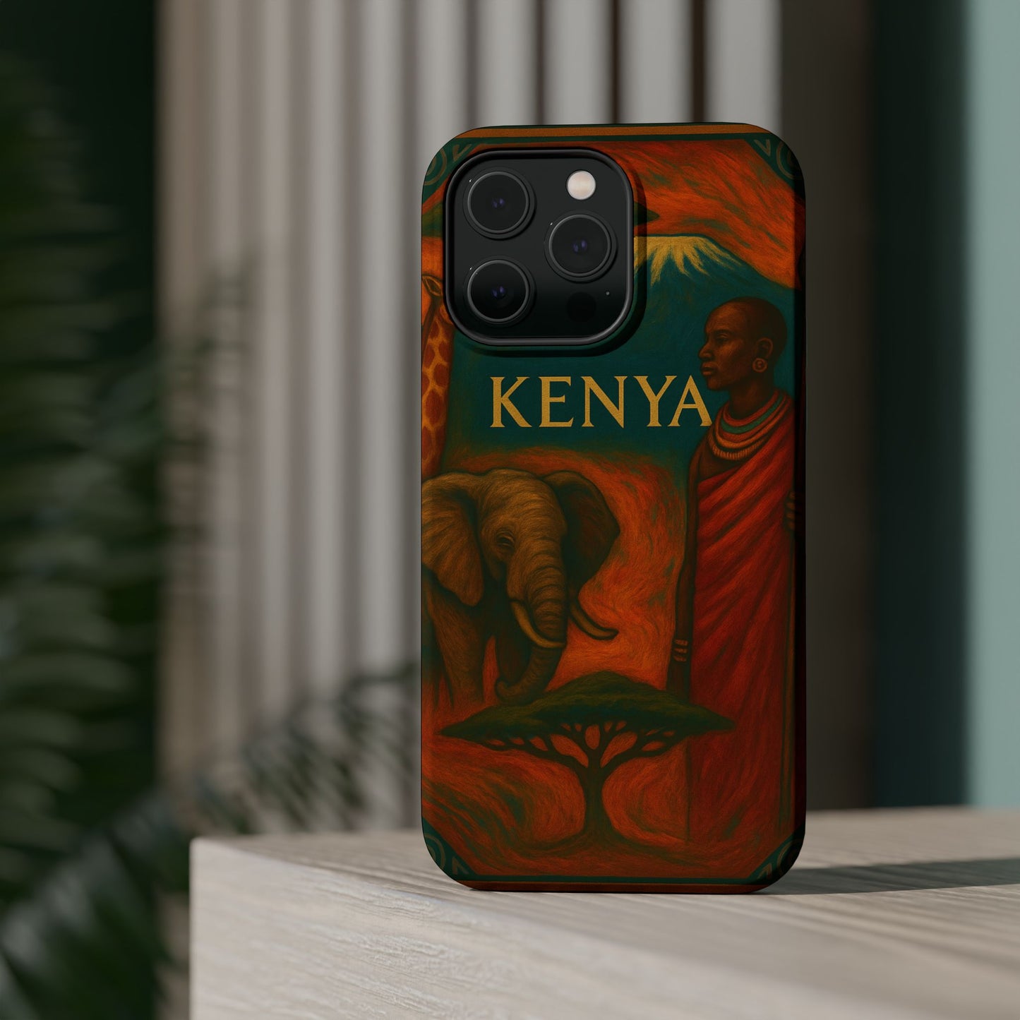 "Funda Magnética Reforzada Magnética Reforzada Kenia: Aventura Salvaje y Tierra de Horizontes Infinitos 🦁🌄🏕️"