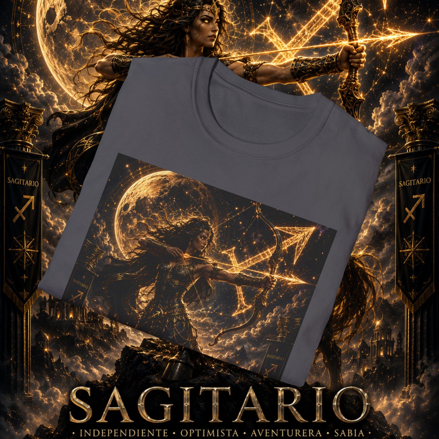 "Camiseta Sagitario M – La Cazadora del Horizonte"
