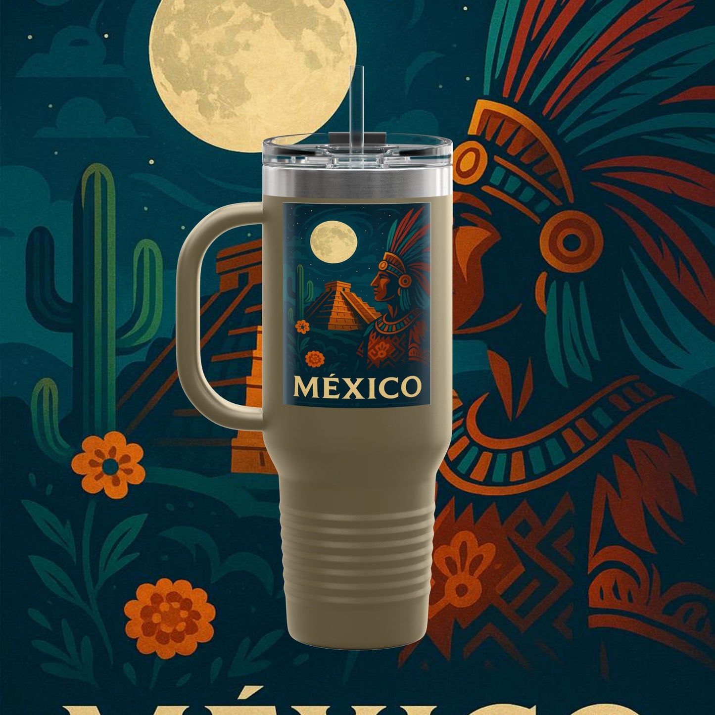 "taza de Viaje Aislada México: Tierra de Colores, Cultura y Corazón 🌵🎉🪅"