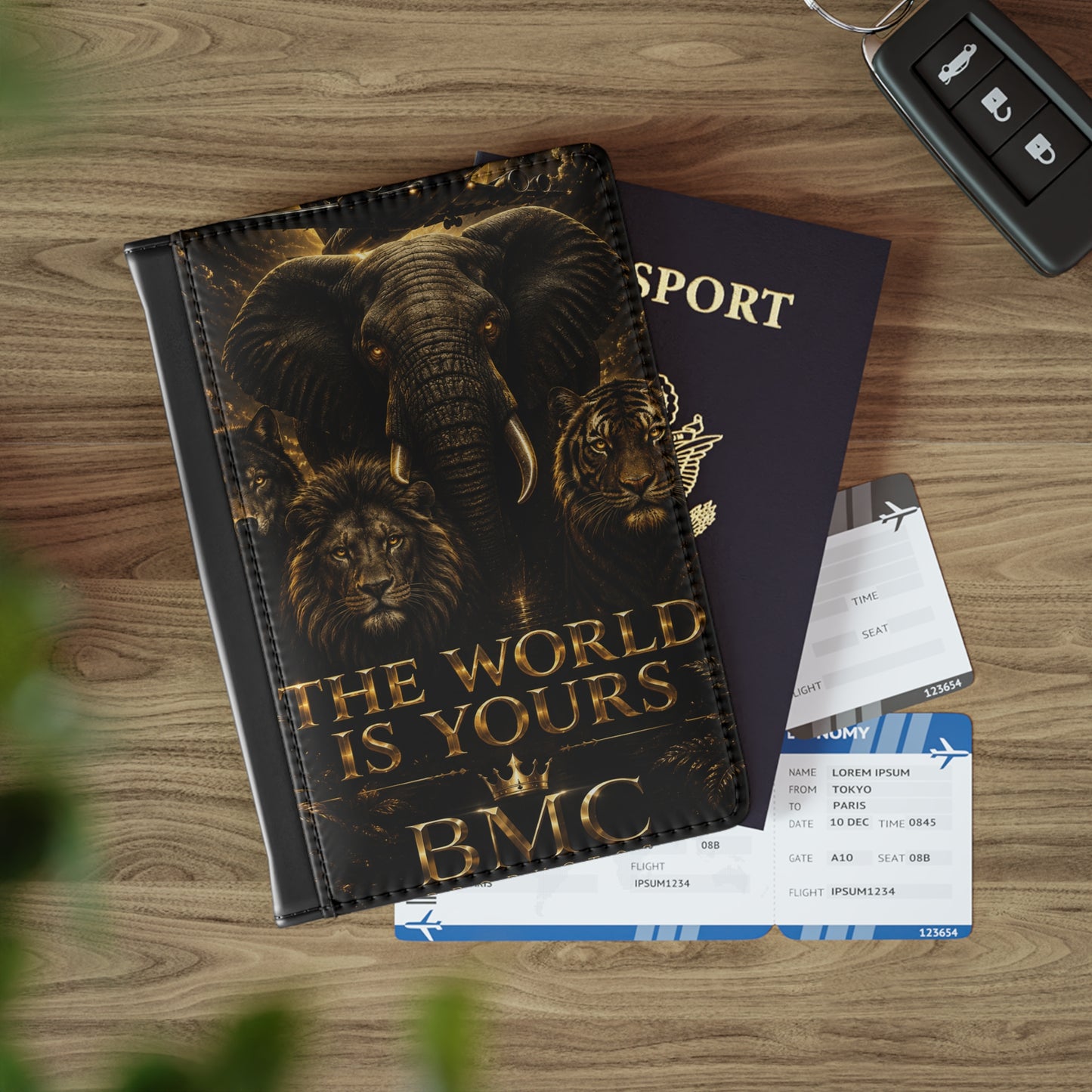 🌍✨ "Funda de pasaporte El mundo es tuyo"  🐘🦁✈️