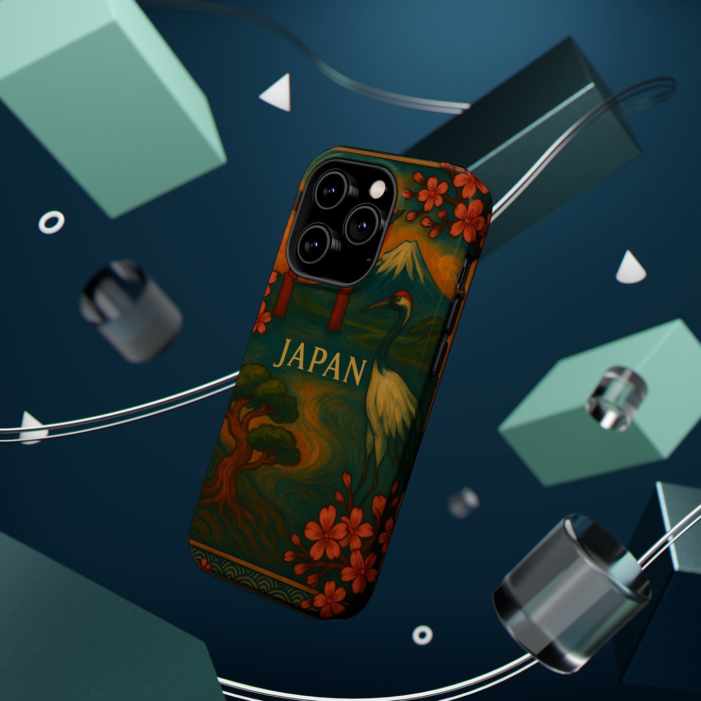 "Funda Magnética Reforzada Japón: Tradición entre Cerezos y Montañas 🌸⛩️🗻"