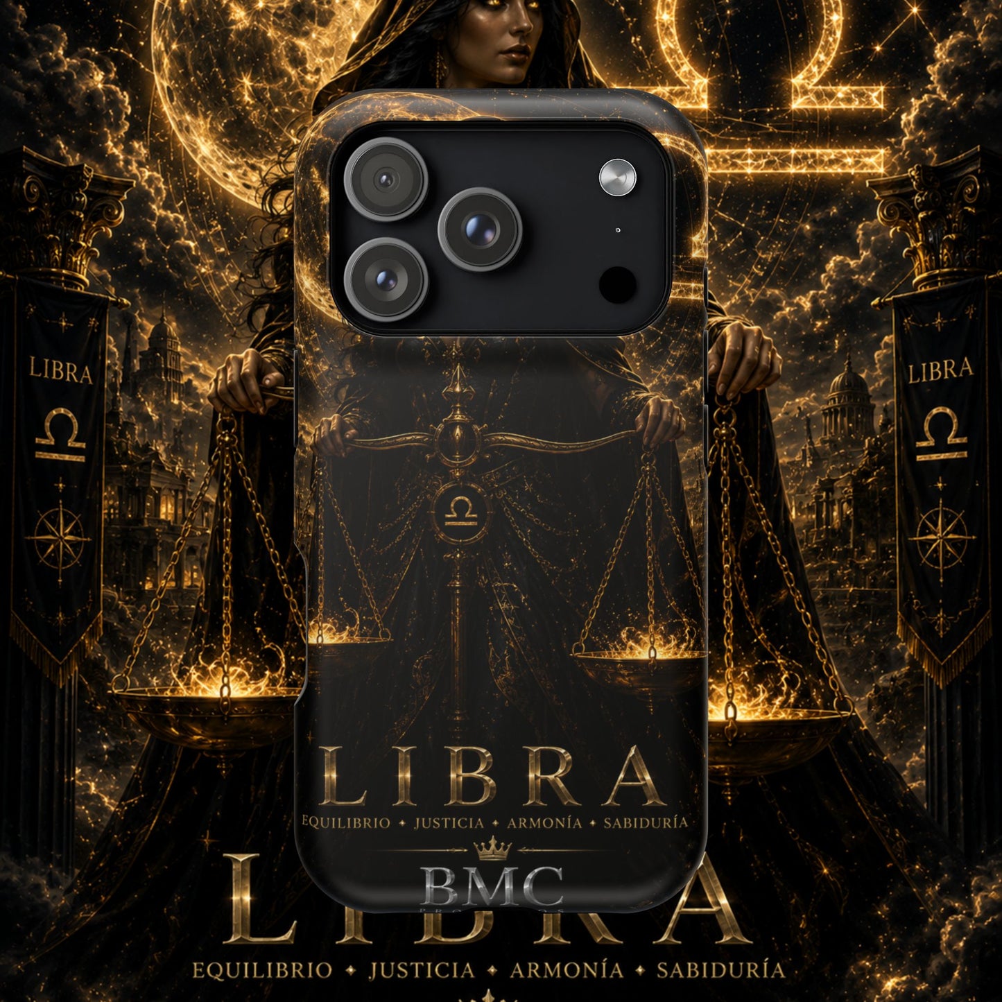 "Funda Magnética Reforzada libra– La Guardiana del Equilibrio"