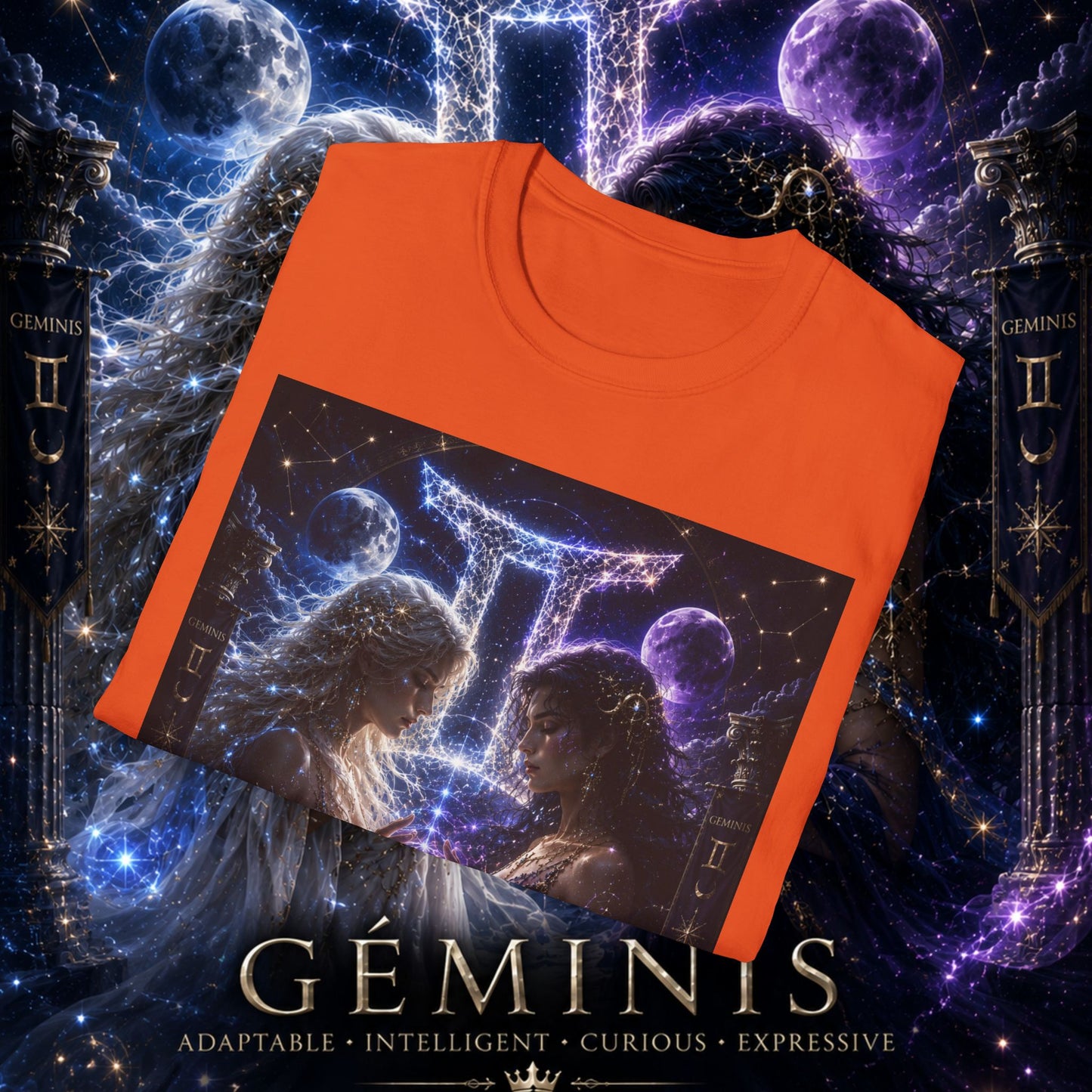"Camiseta ♊ Géminis M — Reflejo del alma dividida"