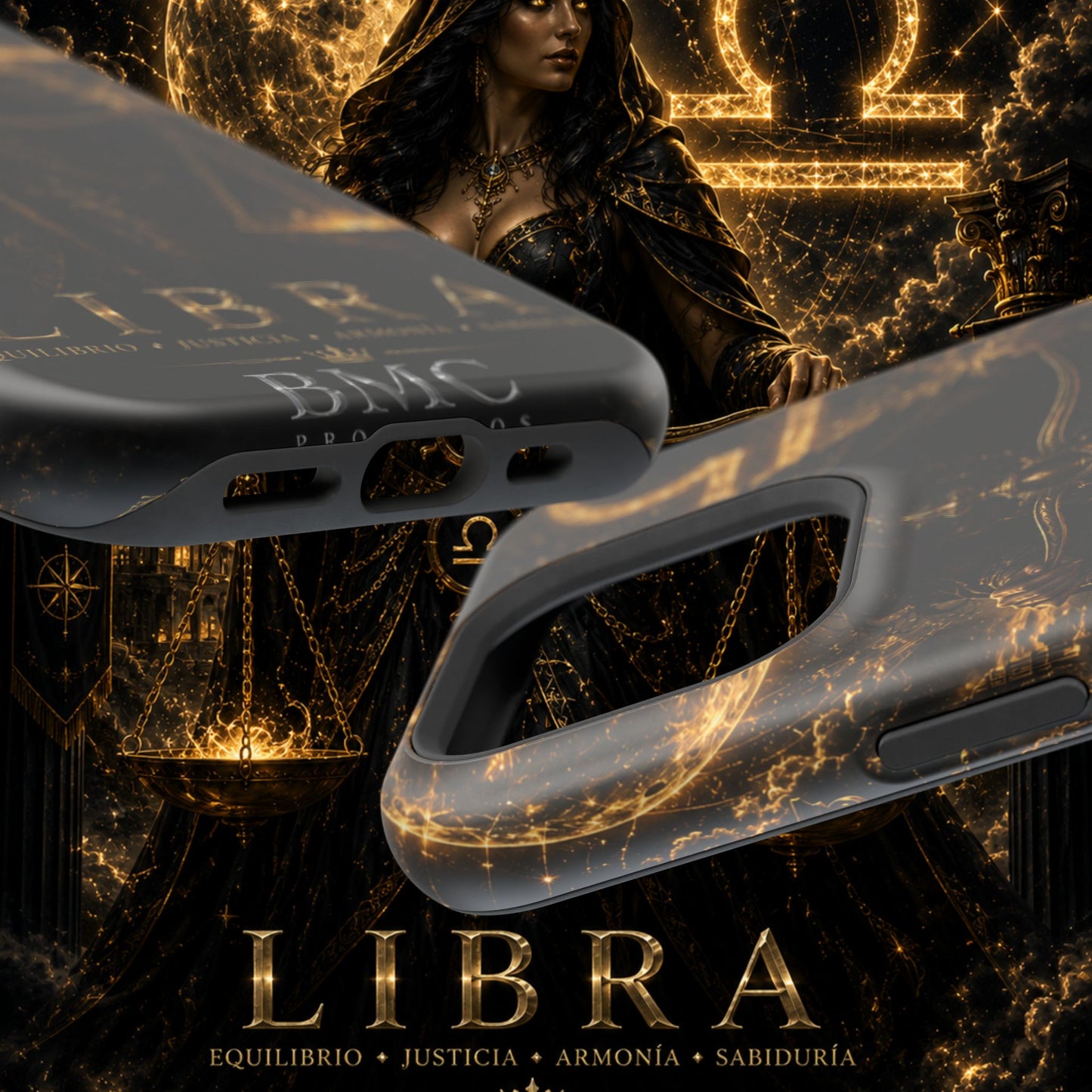 "Funda Magnética Reforzada libra– La Guardiana del Equilibrio"