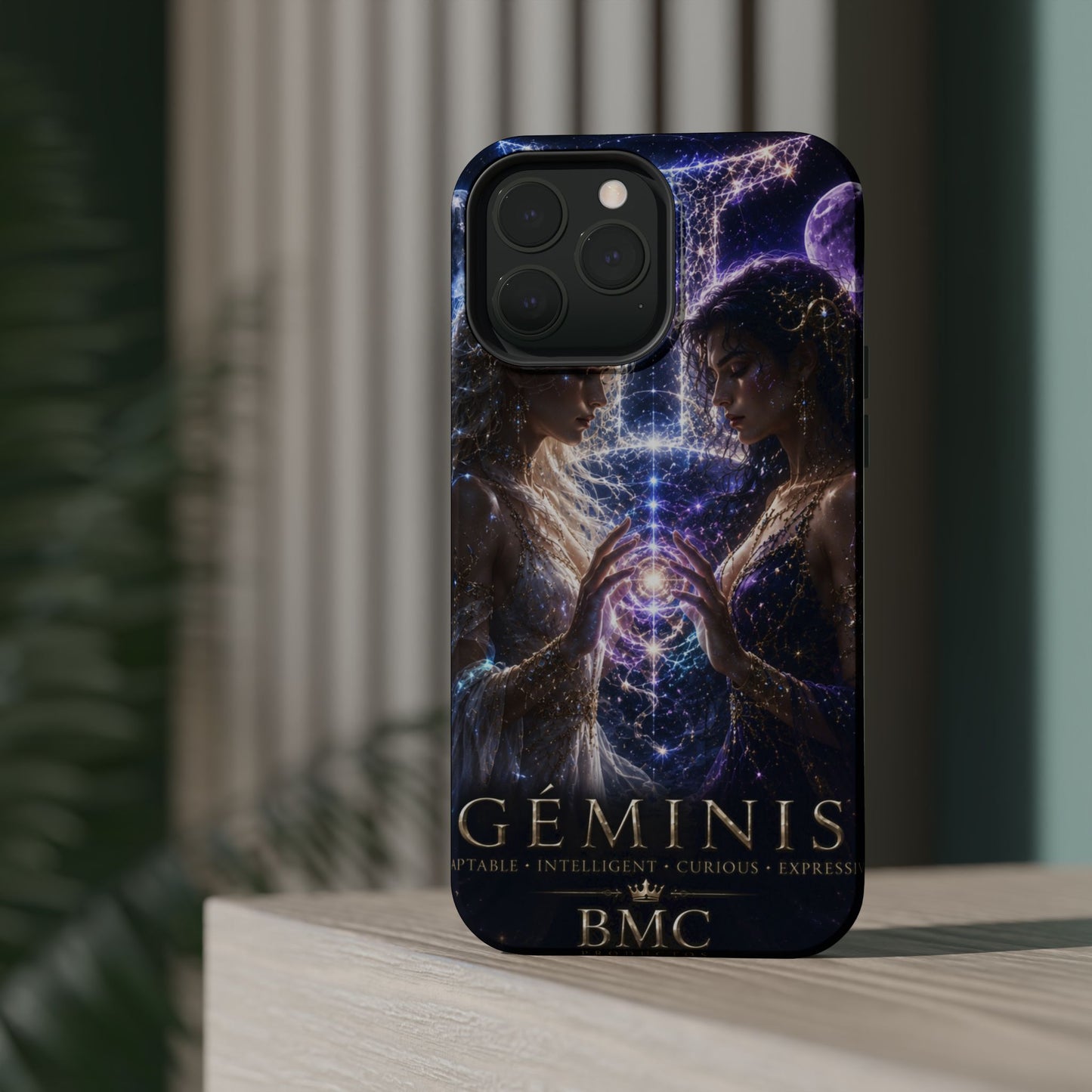 "Funda Magnética Reforzada♊ Géminis M— Reflejo del alma dividida"