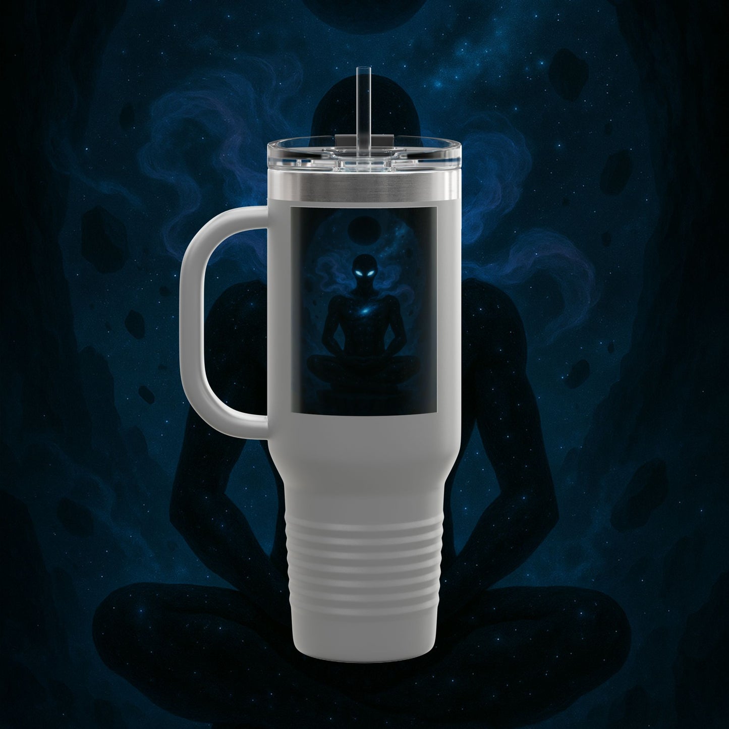"Taza de viaje aislada 🌌 Nok Tael, el Destello del Vacío"