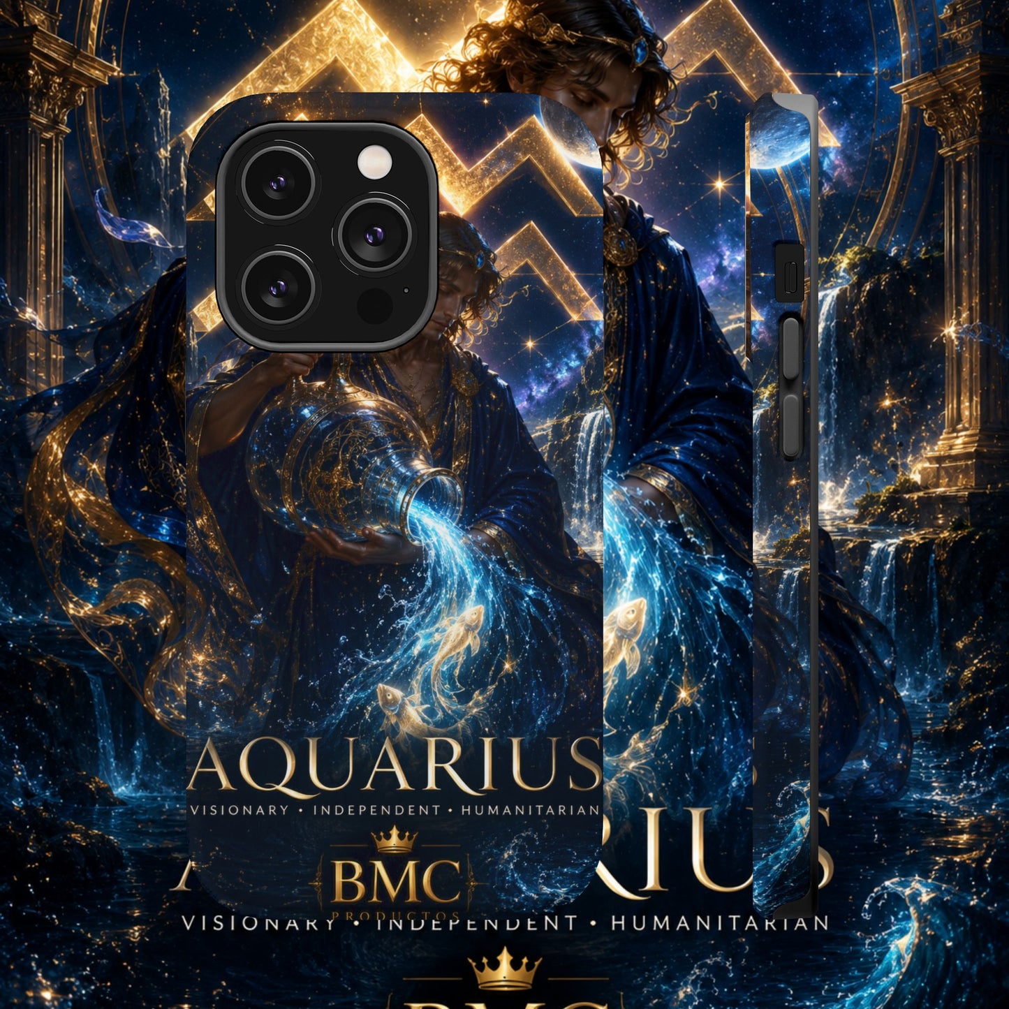 "Funda Magnética Reforzada♒ ACUARIO – El Visionario del Cielo y el Agua"