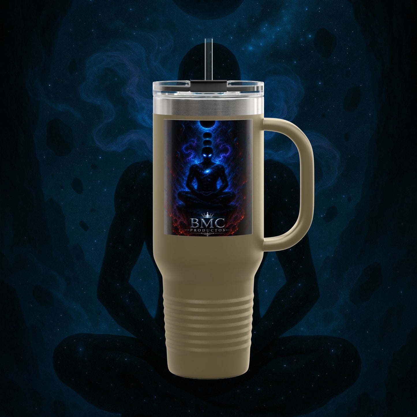 "Taza de viaje aislada 🌌 Nok Tael, el Destello del Vacío"