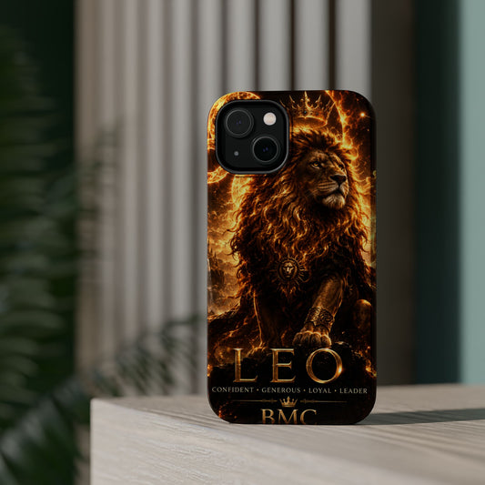 "Funda Magnética Reforzada ♌ Leo — Soberano del fuego eterno"