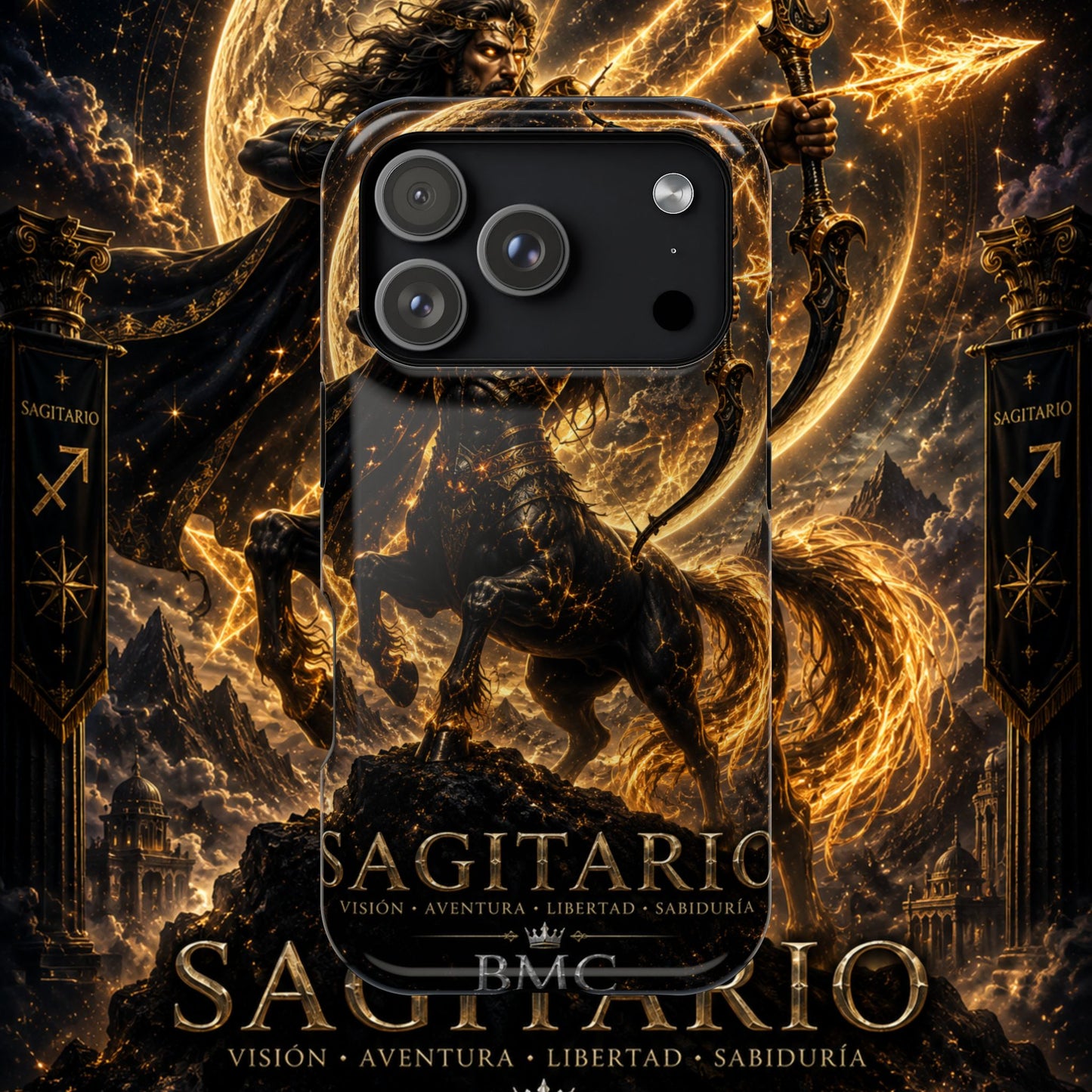 "Funda Magnética Reforzada Sagitario – El Cazador del Horizonte"