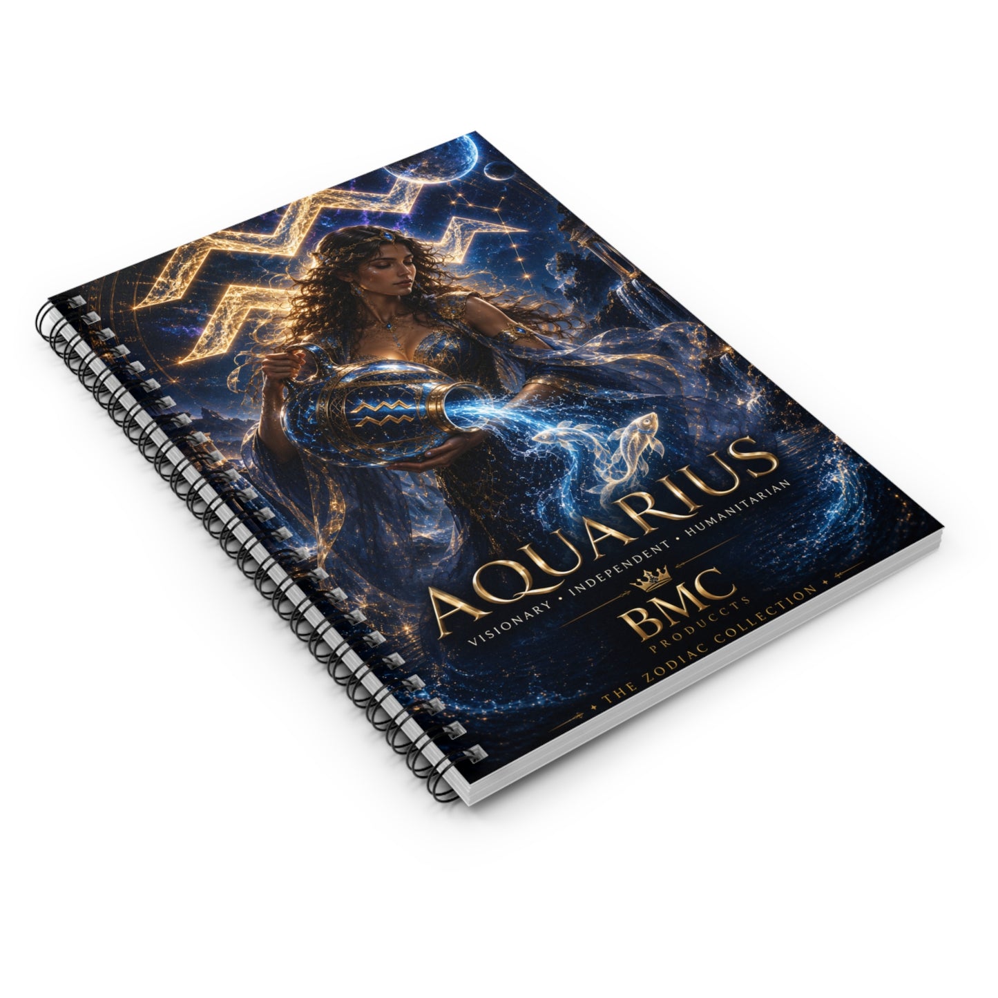 "libreta ♒ ACUARIO M– La Visionaria del Cielo y el Agua"