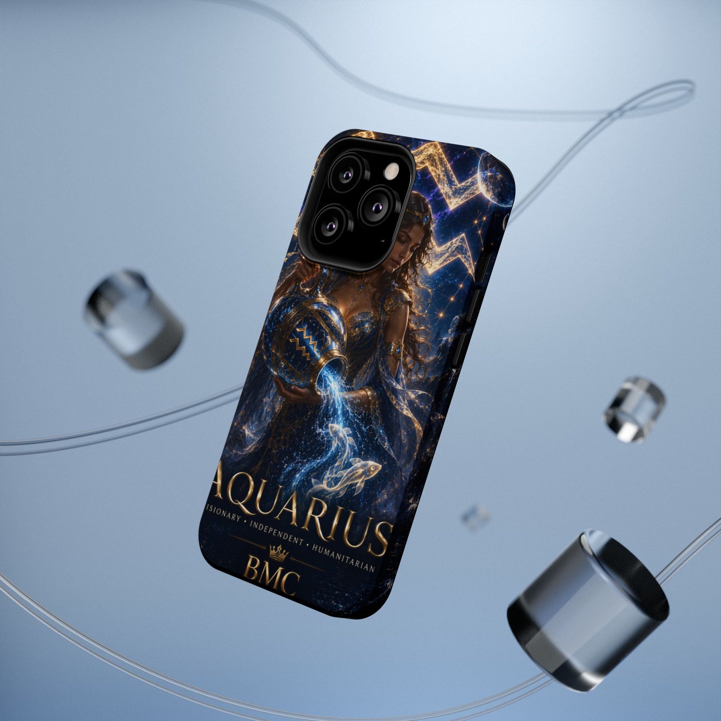 "Funda Magnética Reforzada♒ ACUARIO M– La Visionaria del Cielo y el Agua"