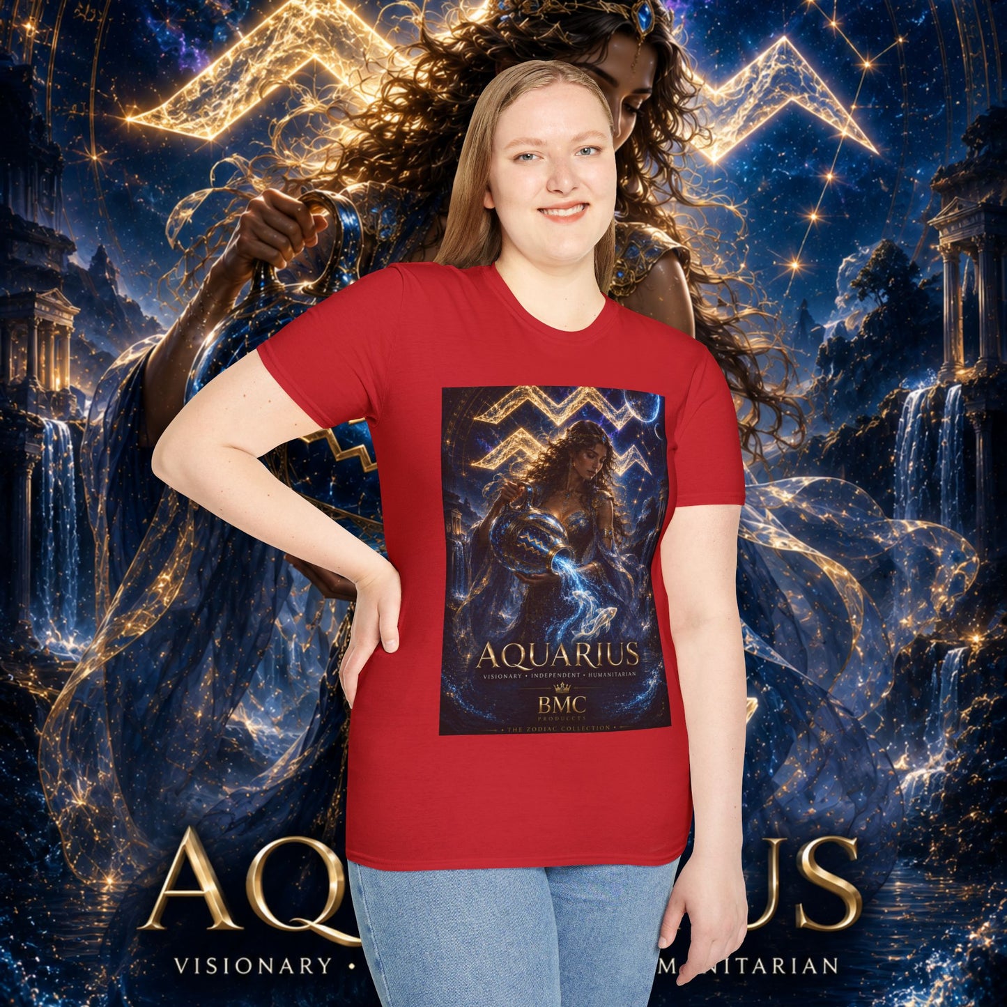 "Camiseta ♒ ACUARIO M– La Visionaria del Cielo y el Agua"