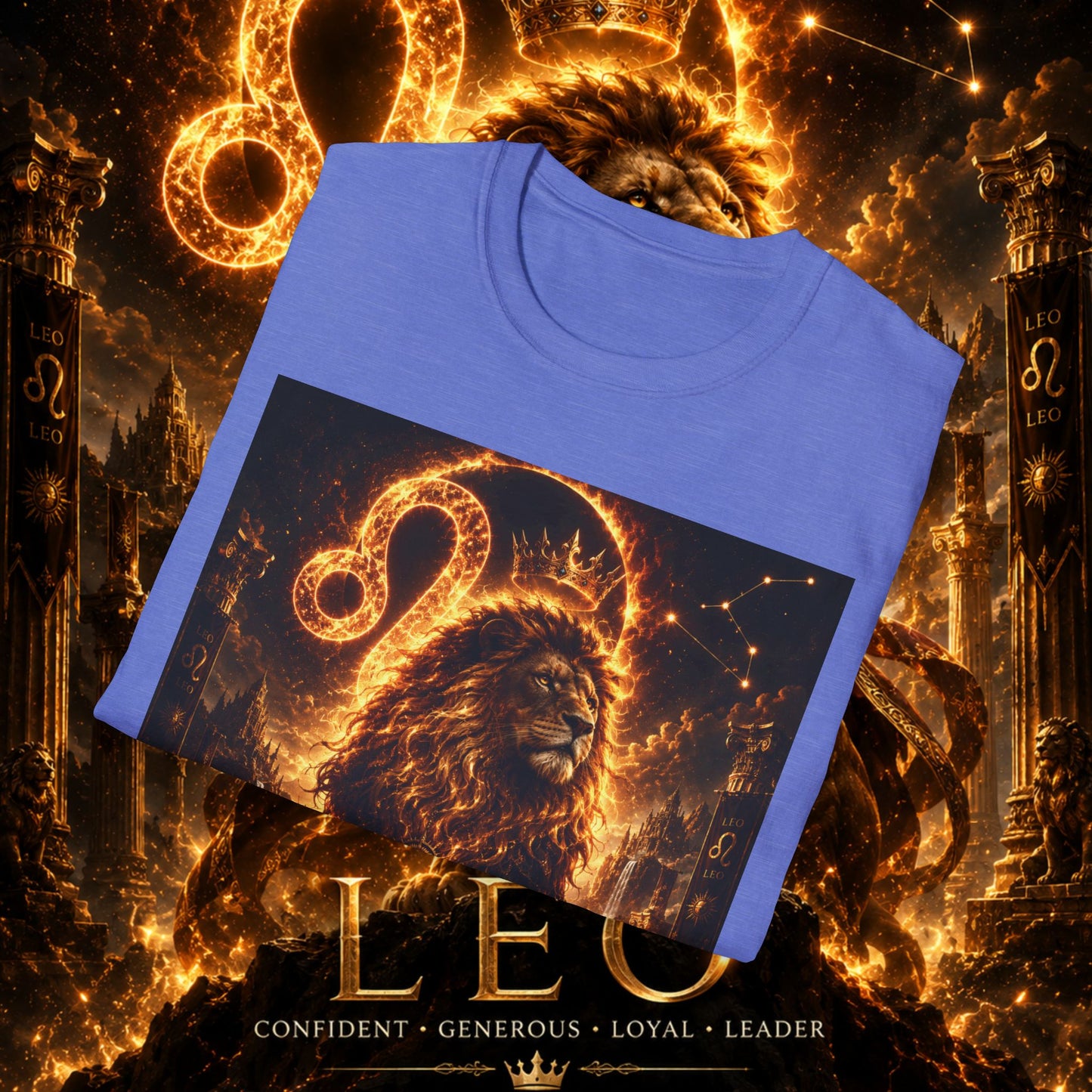 "Camiseta ♌ Leo — Soberano del fuego eterno"
