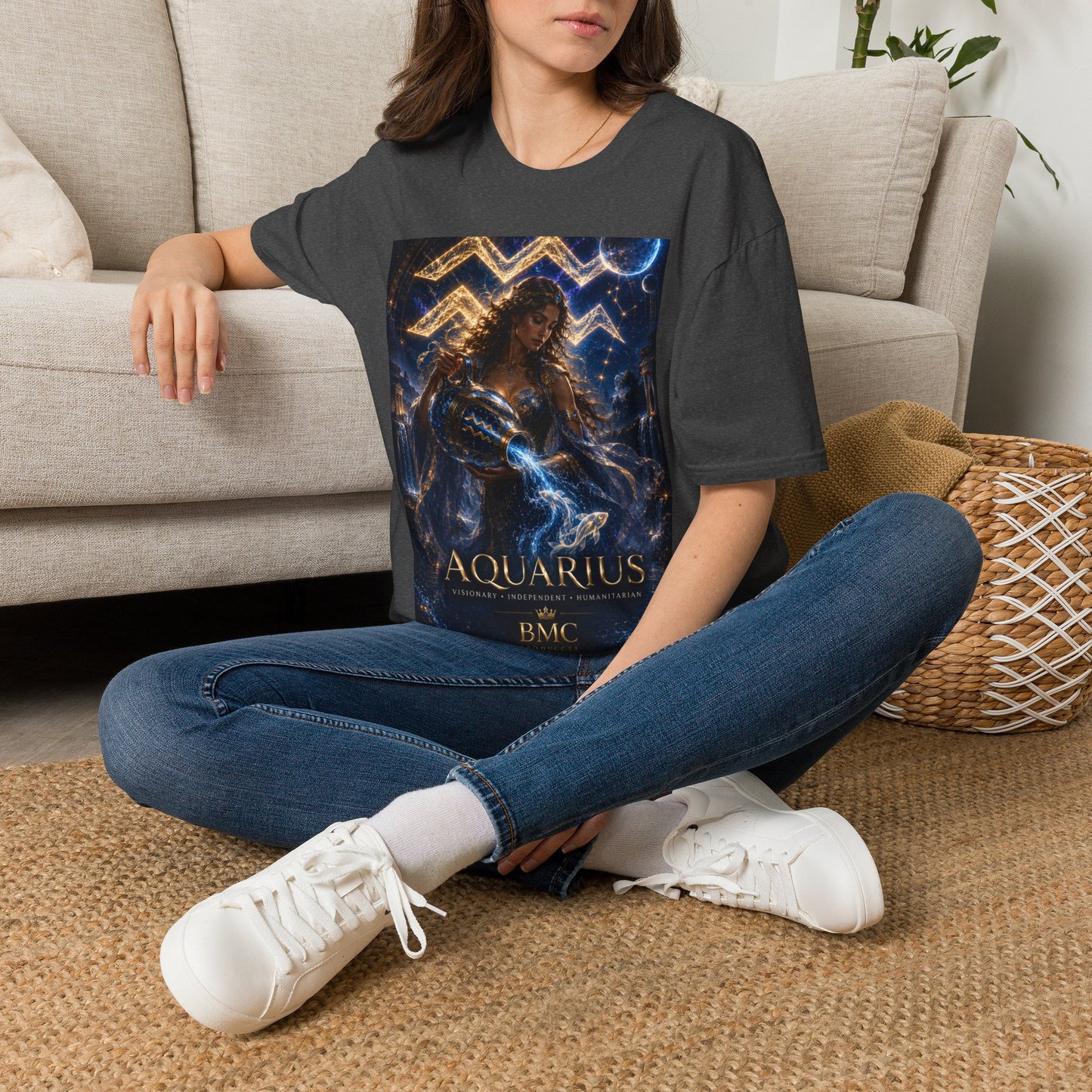 "Camiseta ♒ ACUARIO M– La Visionaria del Cielo y el Agua"