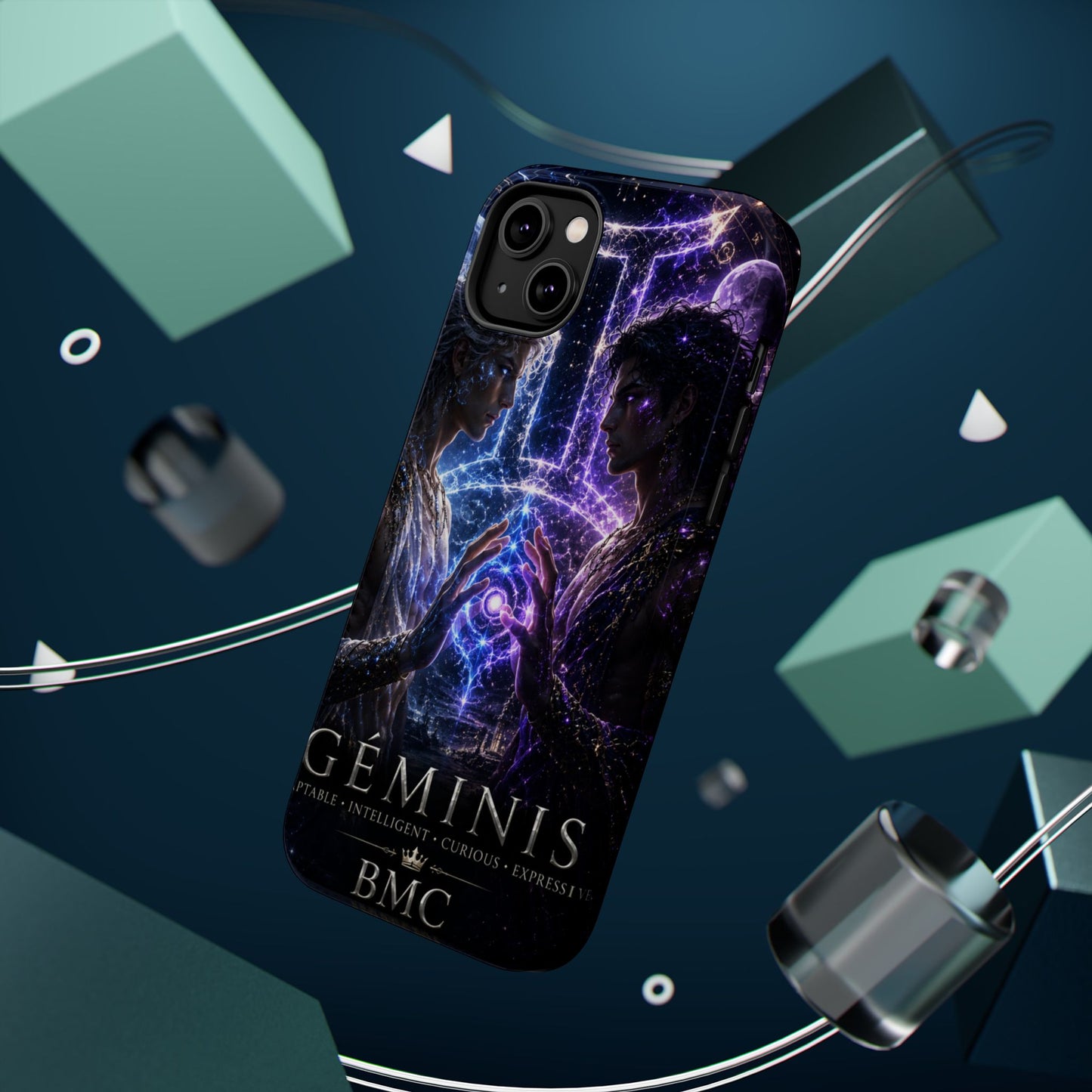 "Funda Magnética Reforzada♊ Géminis — Reflejo del alma dividida"