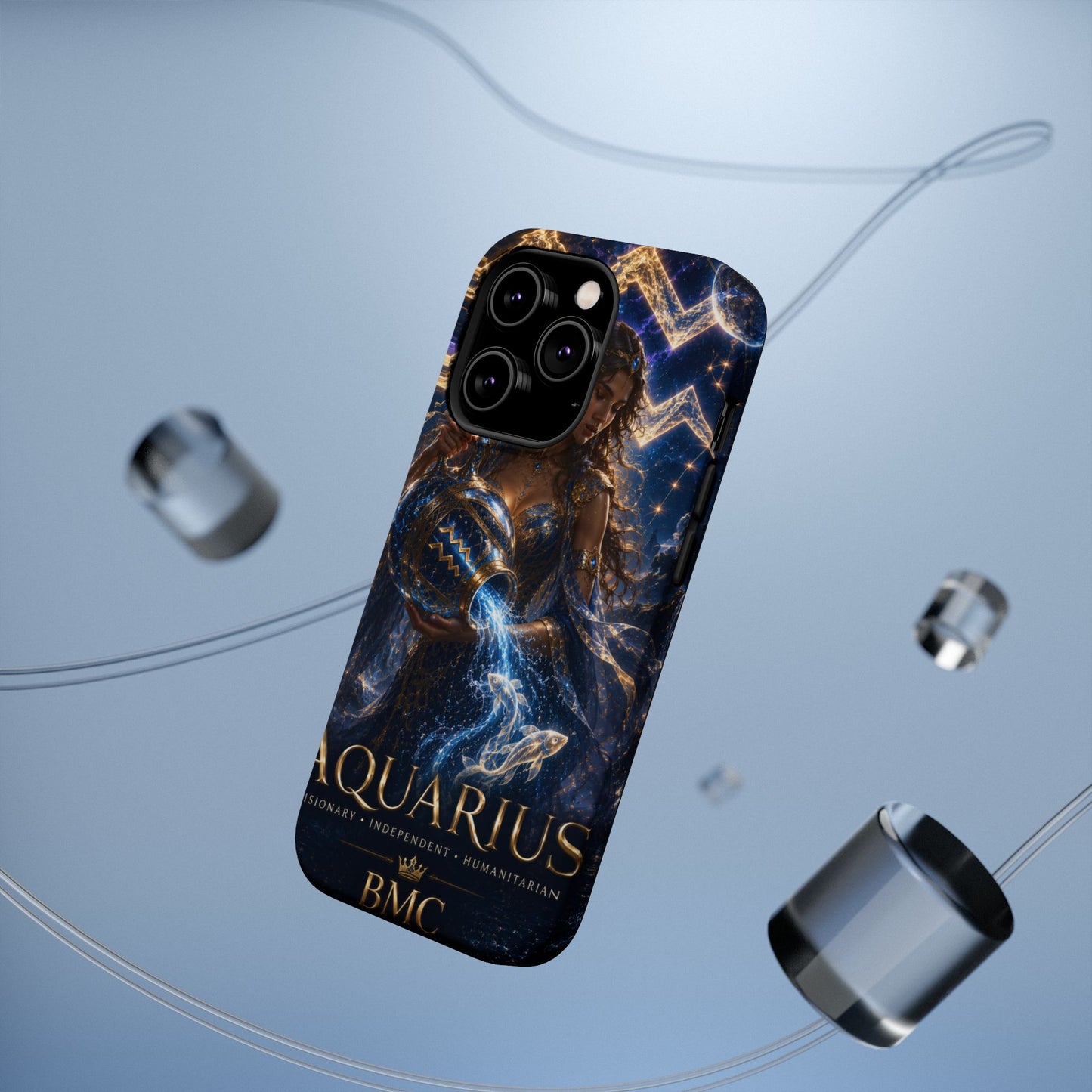 "Funda Magnética Reforzada♒ ACUARIO M– La Visionaria del Cielo y el Agua"