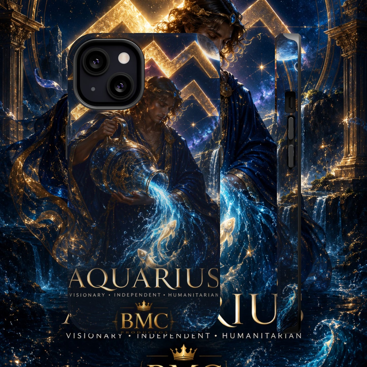 "Funda Magnética Reforzada♒ ACUARIO – El Visionario del Cielo y el Agua"