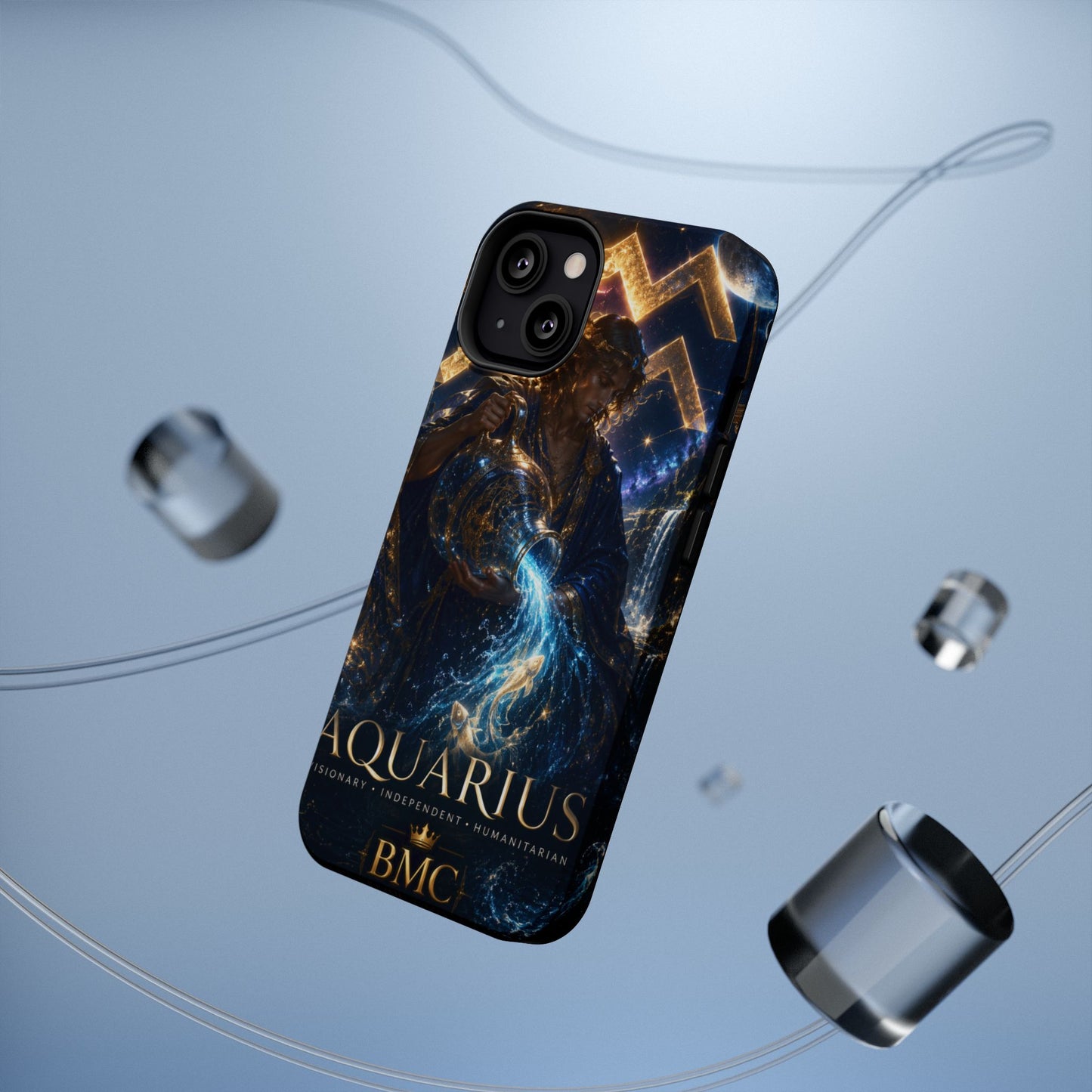 "Funda Magnética Reforzada♒ ACUARIO – El Visionario del Cielo y el Agua"