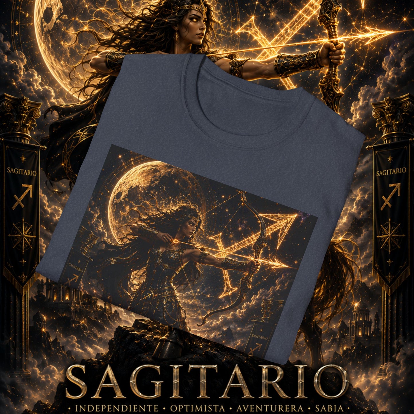 "Camiseta Sagitario M – La Cazadora del Horizonte"