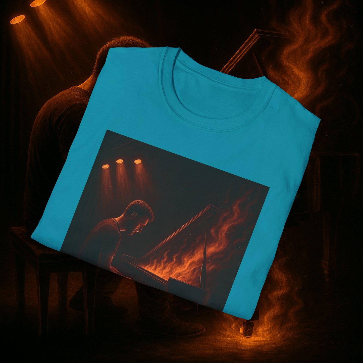 "Camiseta piano 🎹🔥Cuando las manos arden… el alma canta.” 🔥🎹