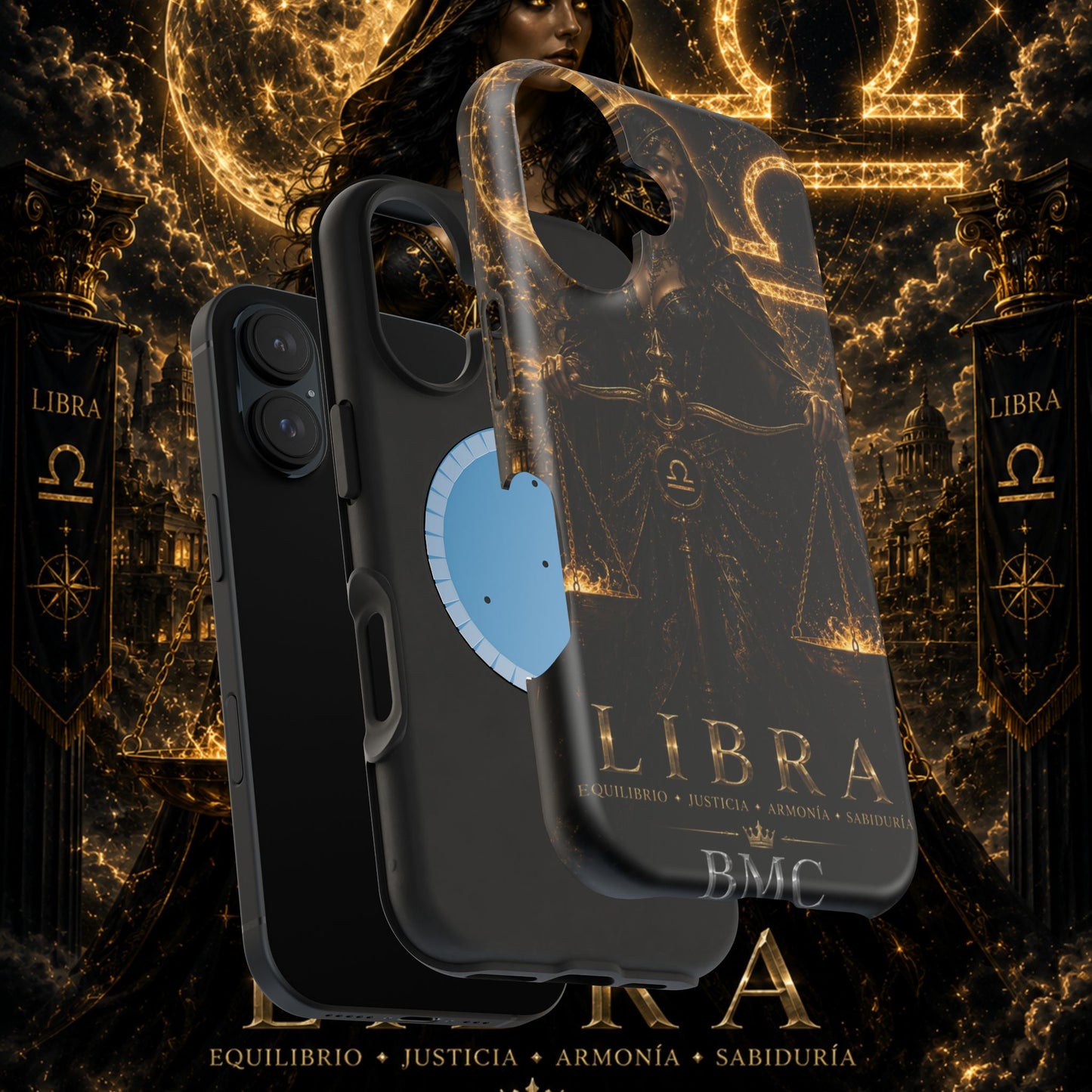 "Funda Magnética Reforzada libra– La Guardiana del Equilibrio"