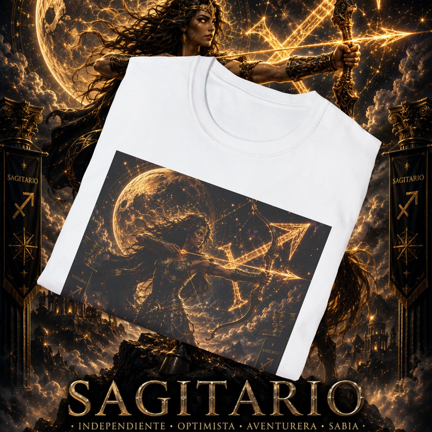 "Camiseta Sagitario M – La Cazadora del Horizonte"