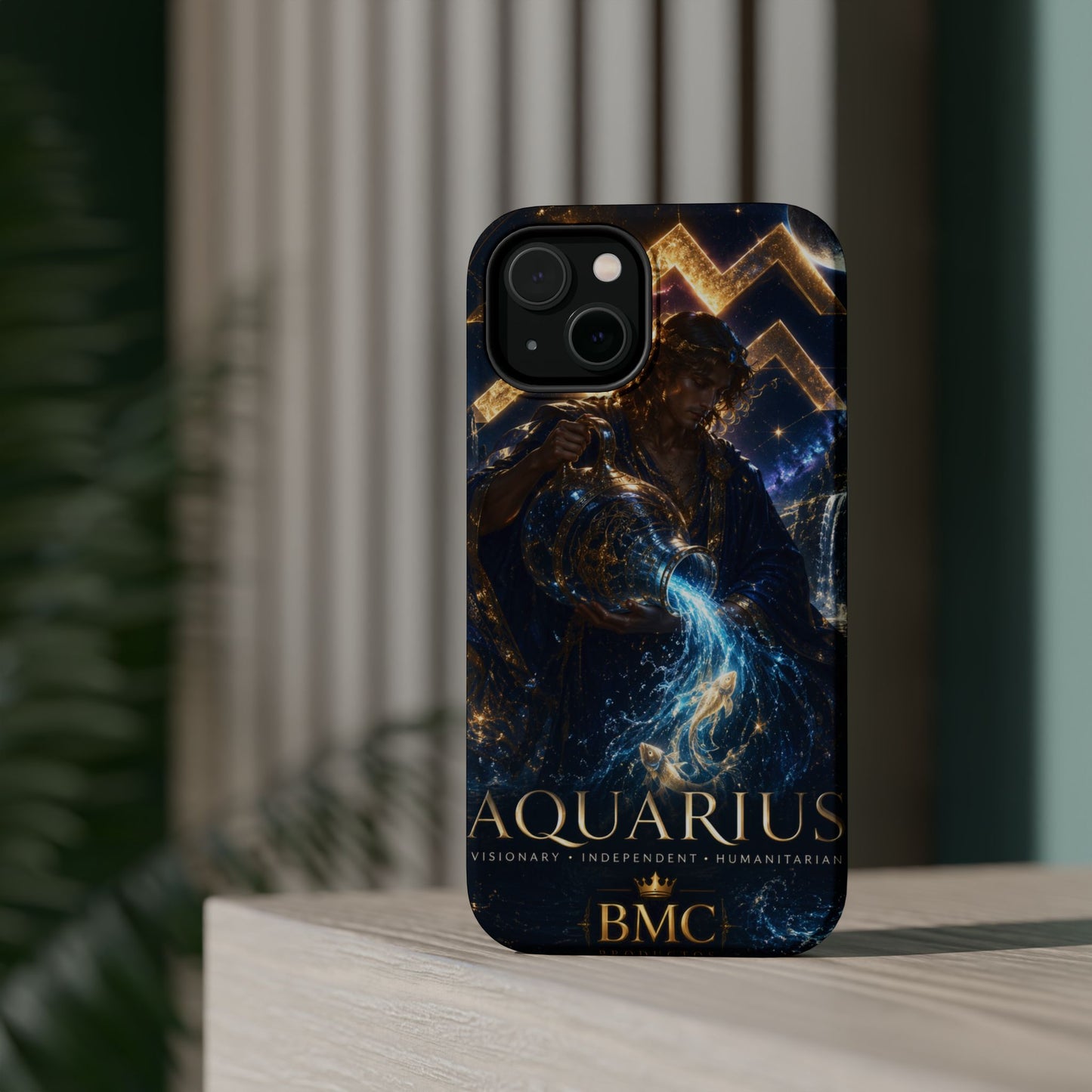 "Funda Magnética Reforzada♒ ACUARIO – El Visionario del Cielo y el Agua"