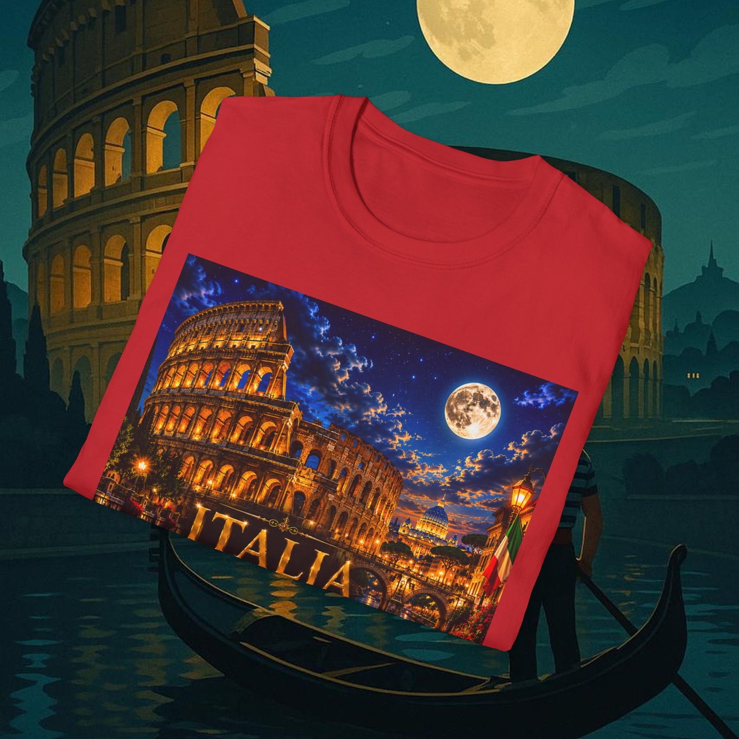 "Camiseta  Italia: Arte, Pasión y Sabores Eternos 🎨🍝🏛️"