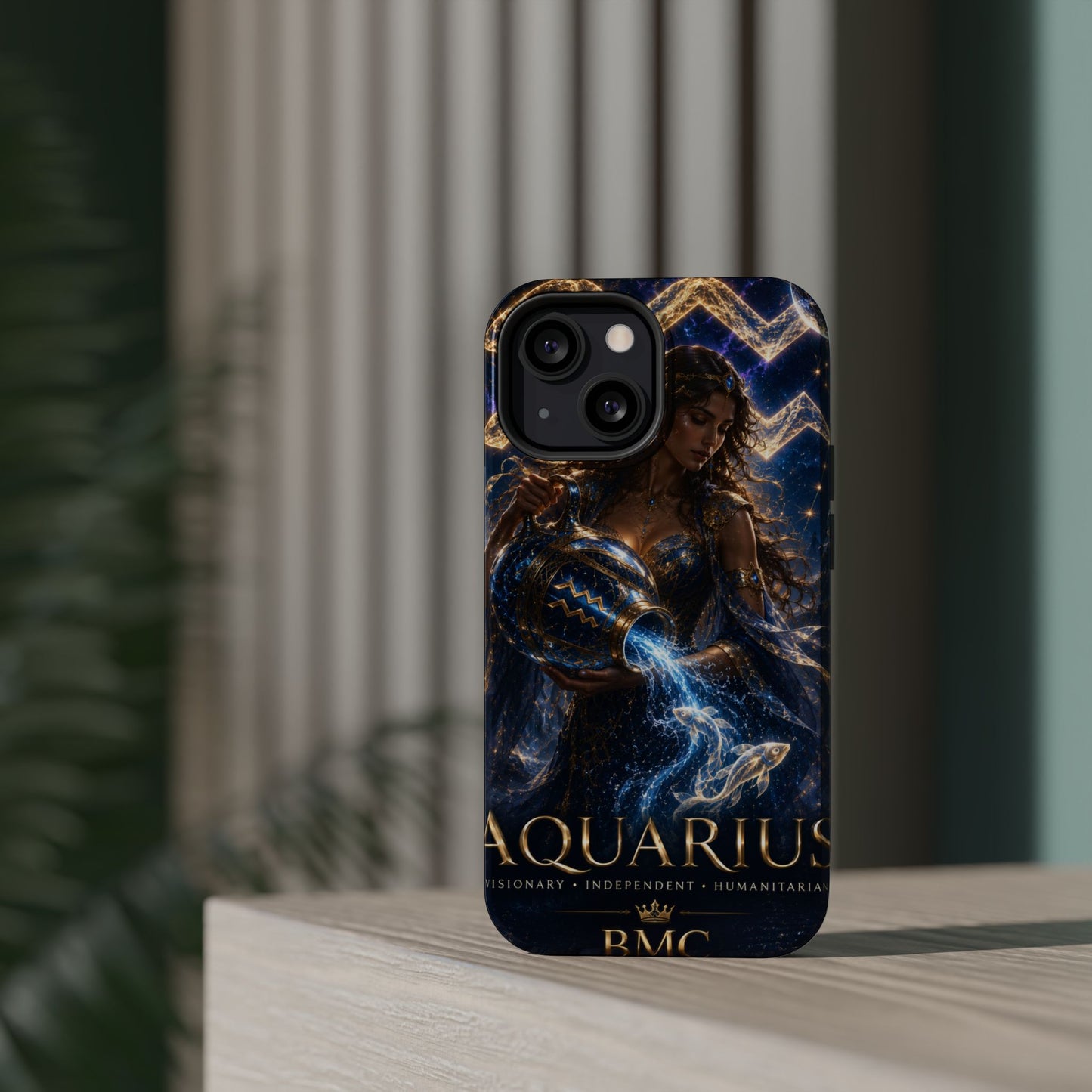 "Funda Magnética Reforzada♒ ACUARIO M– La Visionaria del Cielo y el Agua"