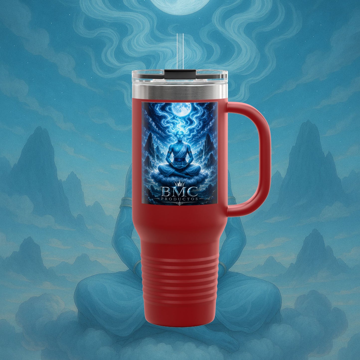 "Taza de viaje aislada Zephala,💨- la Voz del Viento Eterno"