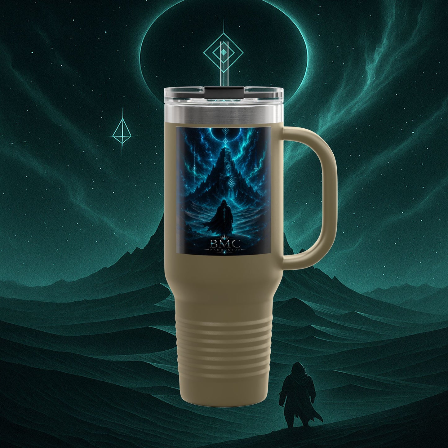 "Taza de viaje aislada🪐Templo del Cosmos"