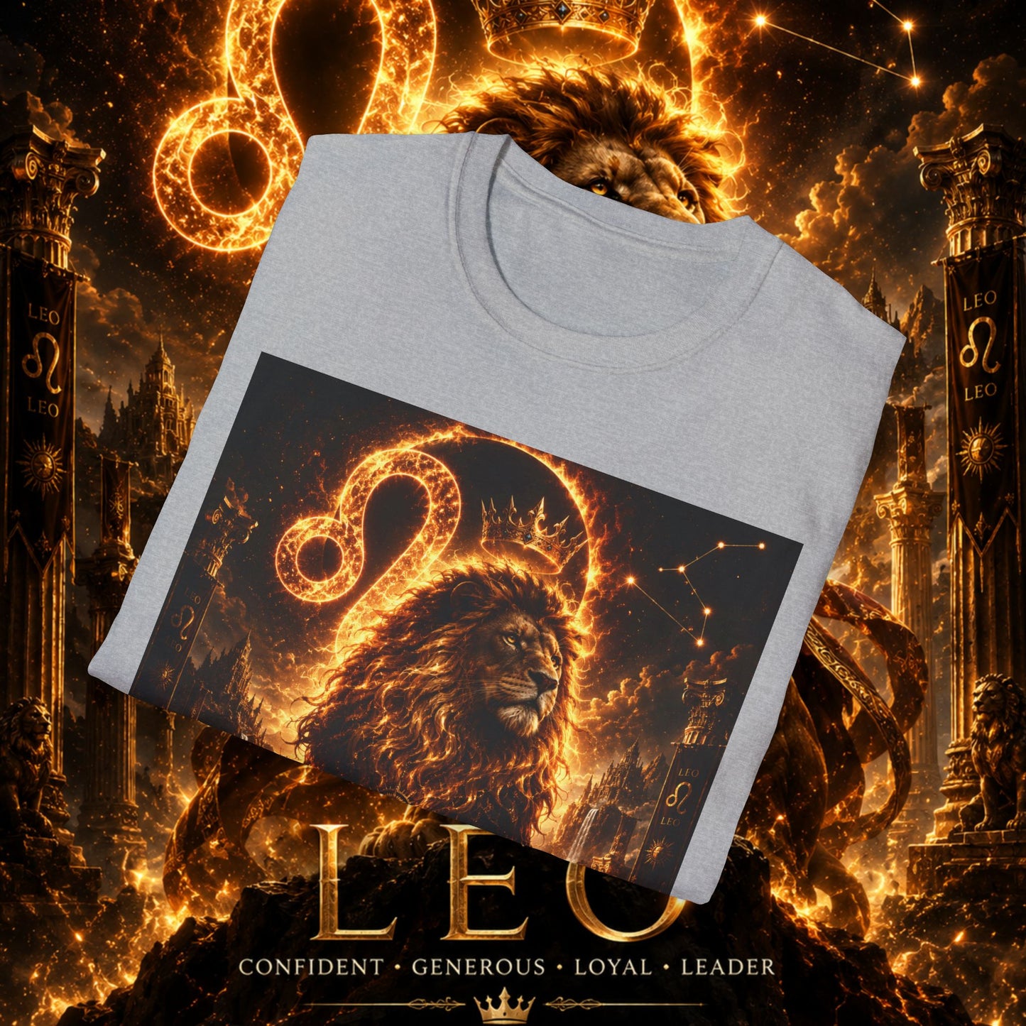 "Camiseta ♌ Leo — Soberano del fuego eterno"