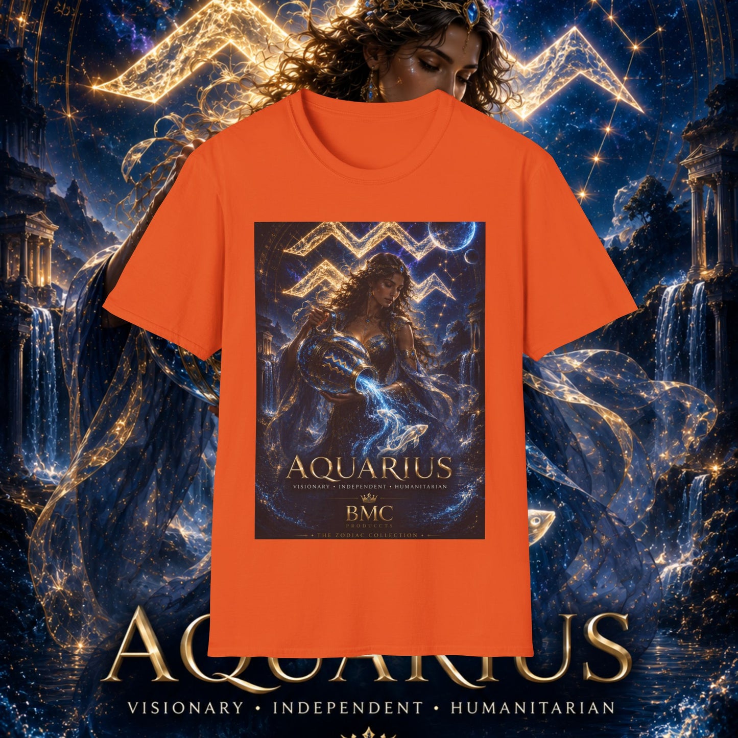 "Camiseta ♒ ACUARIO M– La Visionaria del Cielo y el Agua"