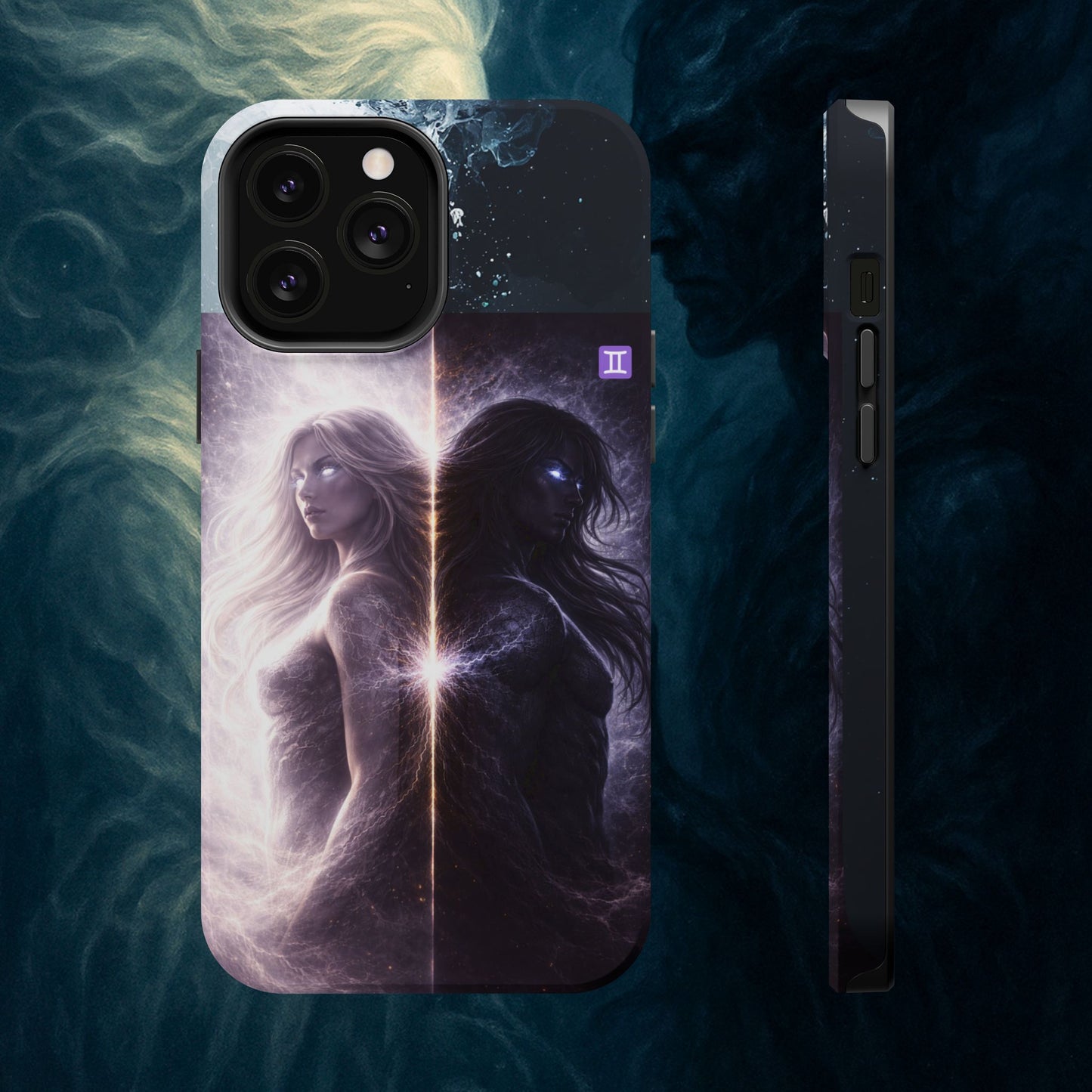 "Funda Magnética Reforzada♊ Géminis — Reflejo del alma dividida"