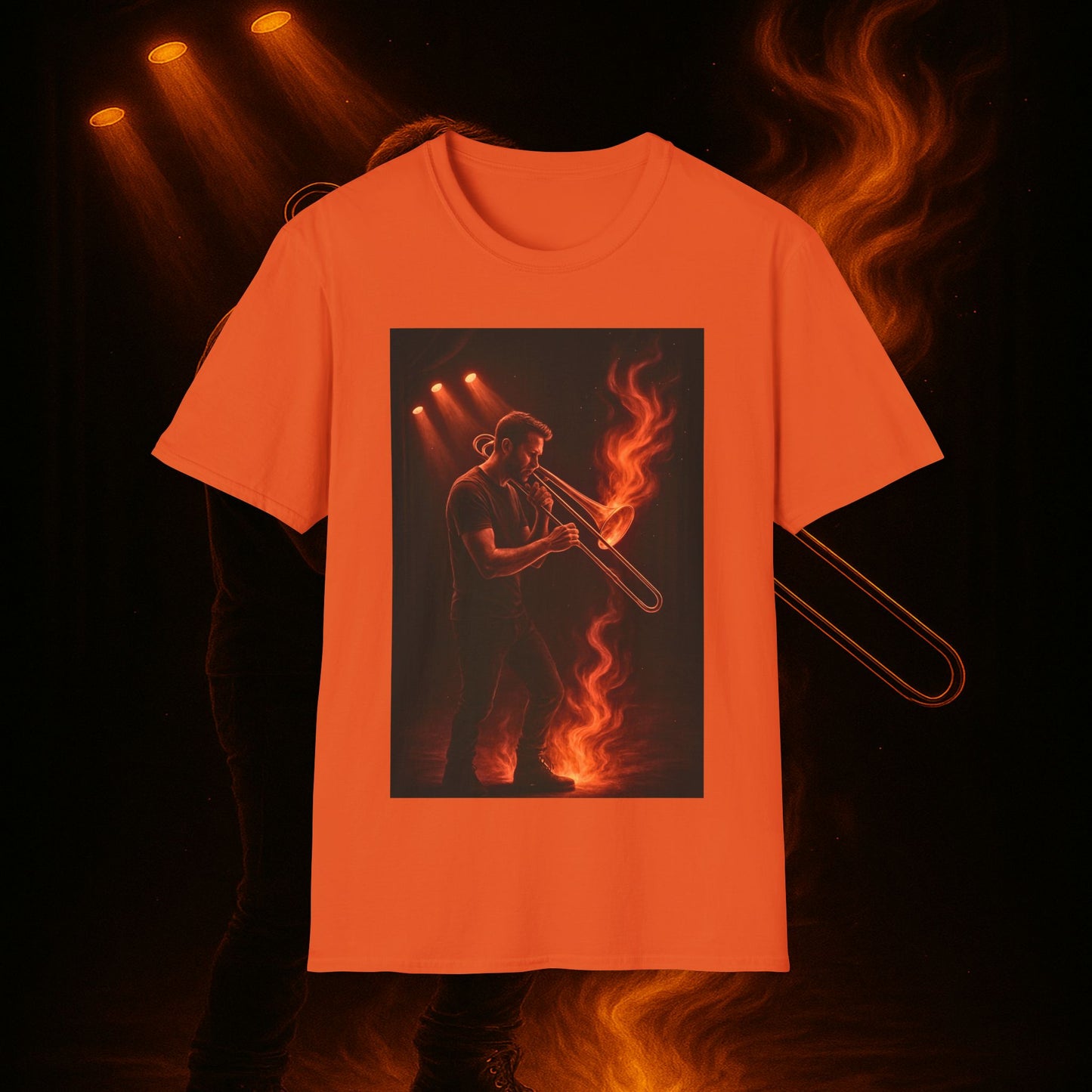 "Camiseta Trombón 🎷🔥No todos los fuegos hacen ruido… algunos tocan el alma.” 🔥🎷
