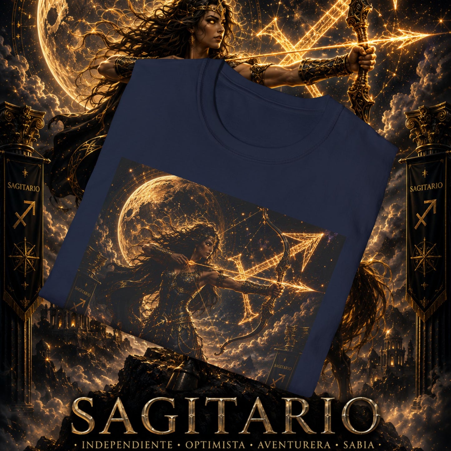 "Camiseta Sagitario M – La Cazadora del Horizonte"
