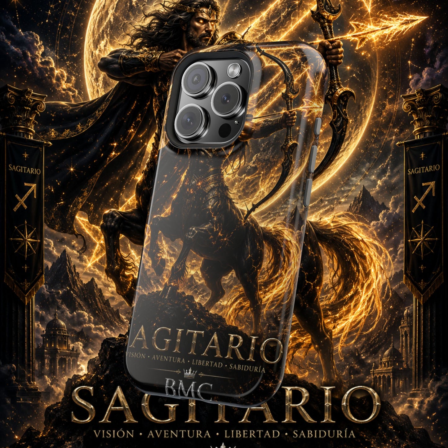 "Funda Magnética Reforzada Sagitario – El Cazador del Horizonte"