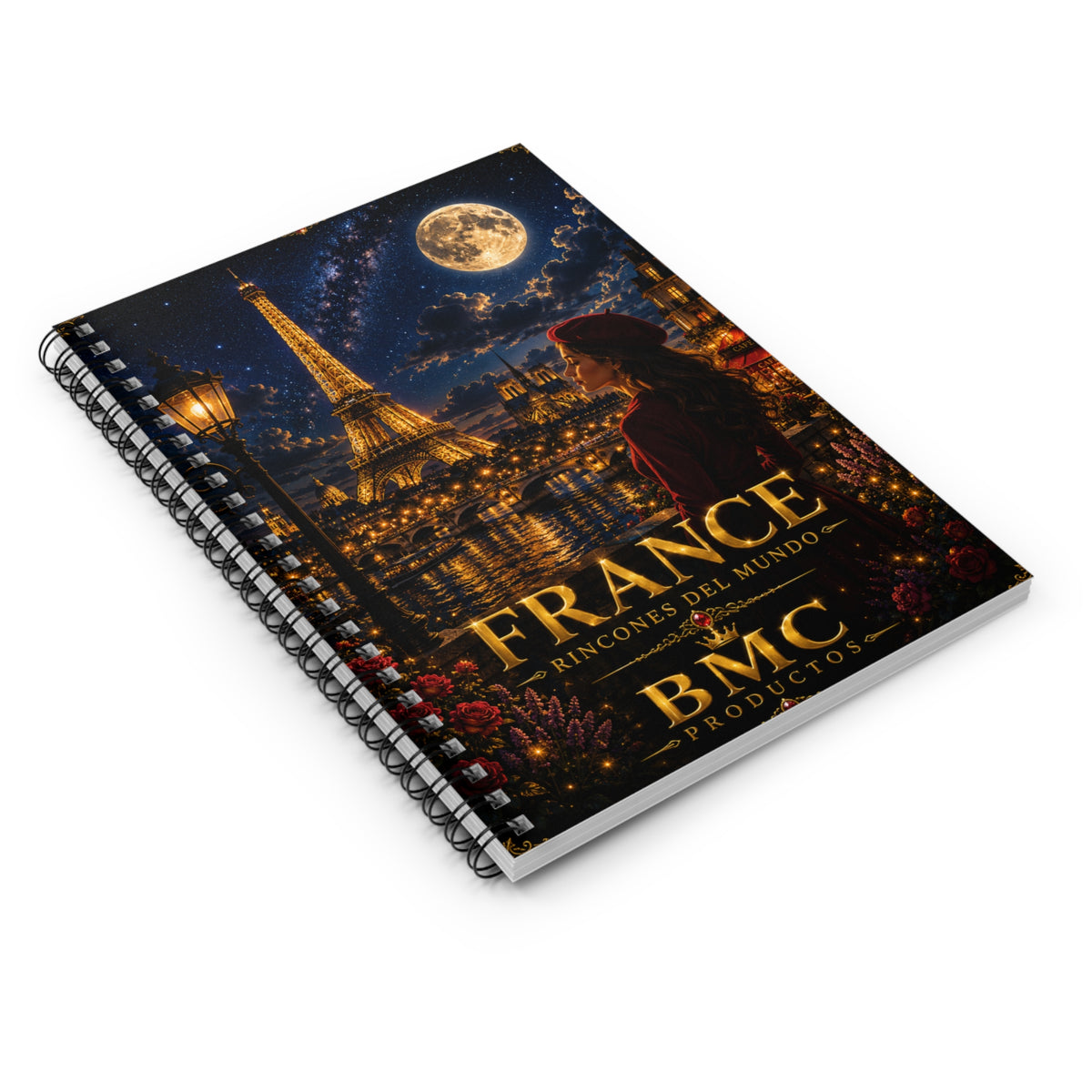 "France notebook: Romance under the Moon 🌙🗼✨"