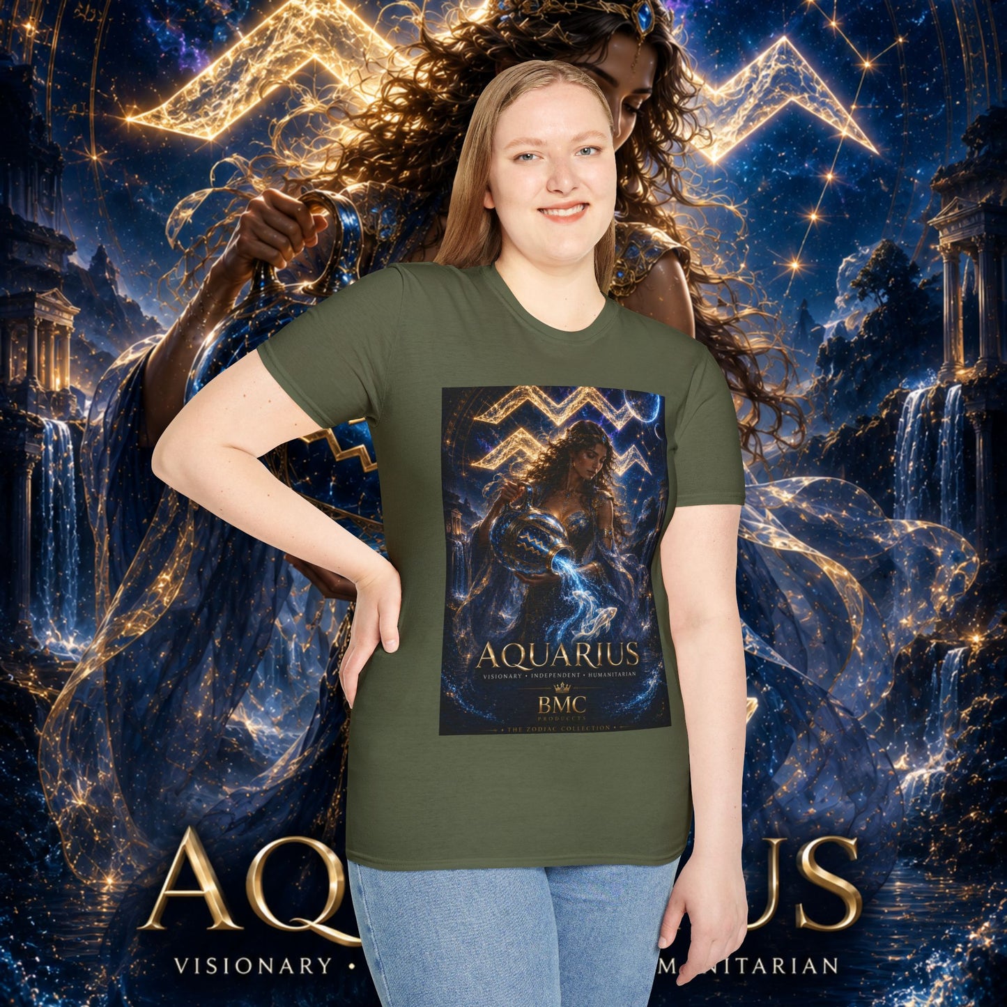 "Camiseta ♒ ACUARIO M– La Visionaria del Cielo y el Agua"
