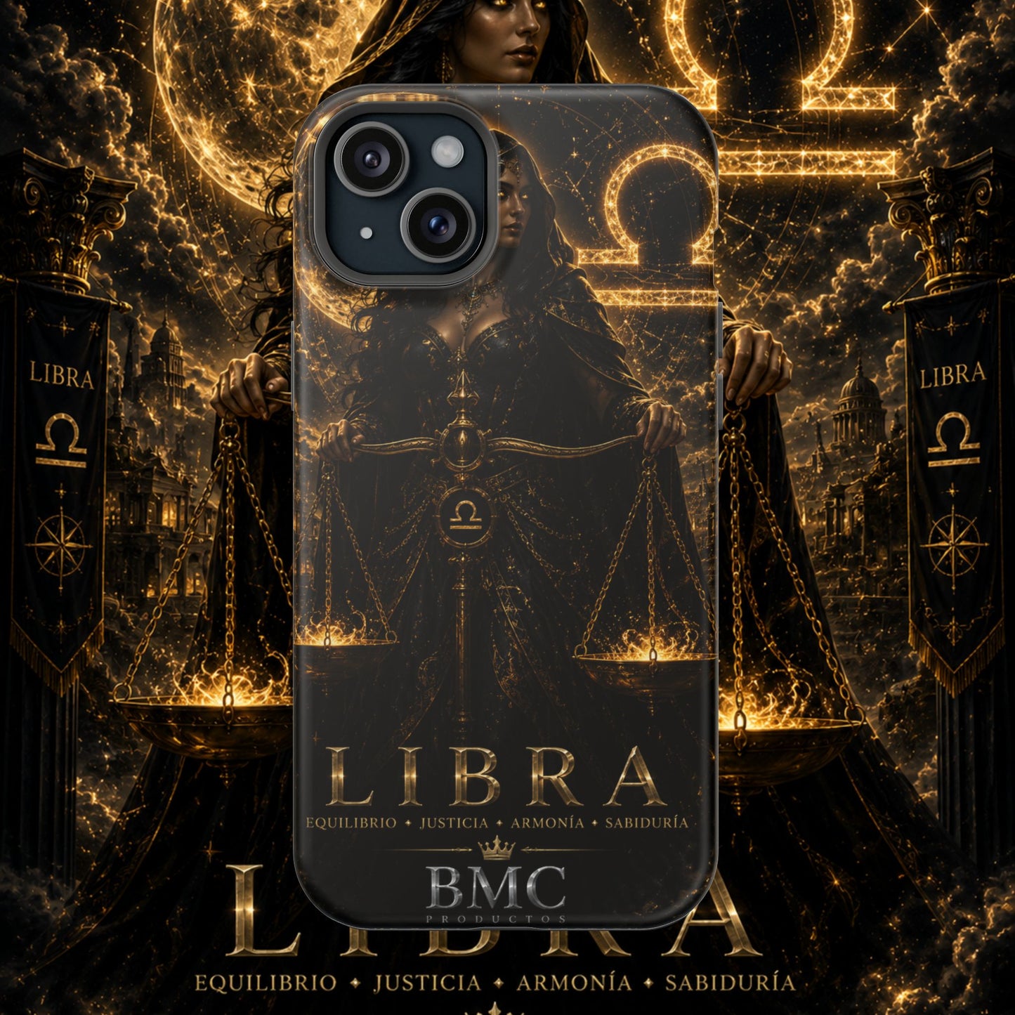 "Funda Magnética Reforzada libra– La Guardiana del Equilibrio"